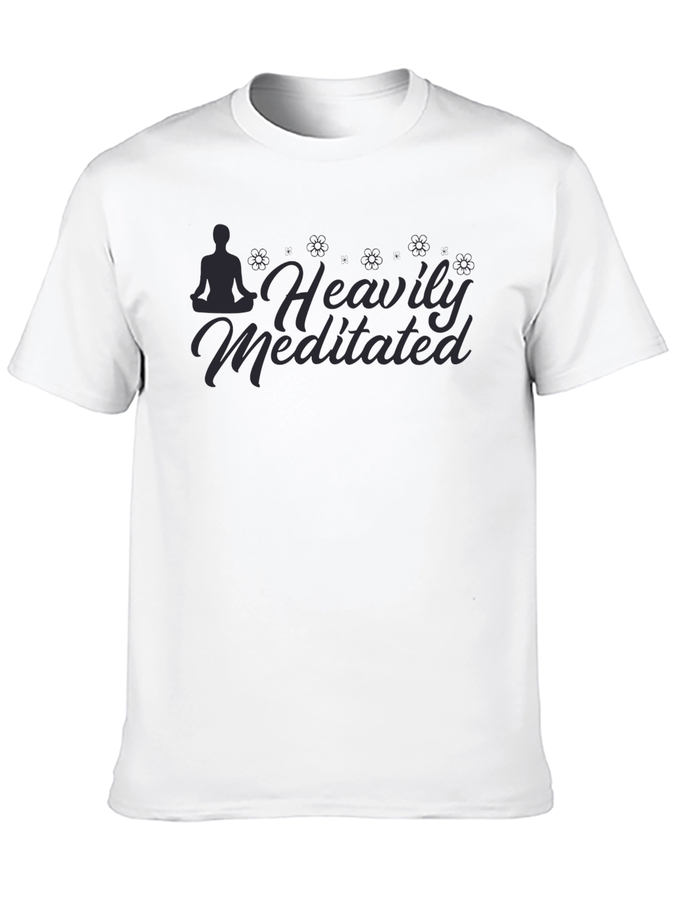 Heavily Meditated Graphic Tee - Black Cotton Blend