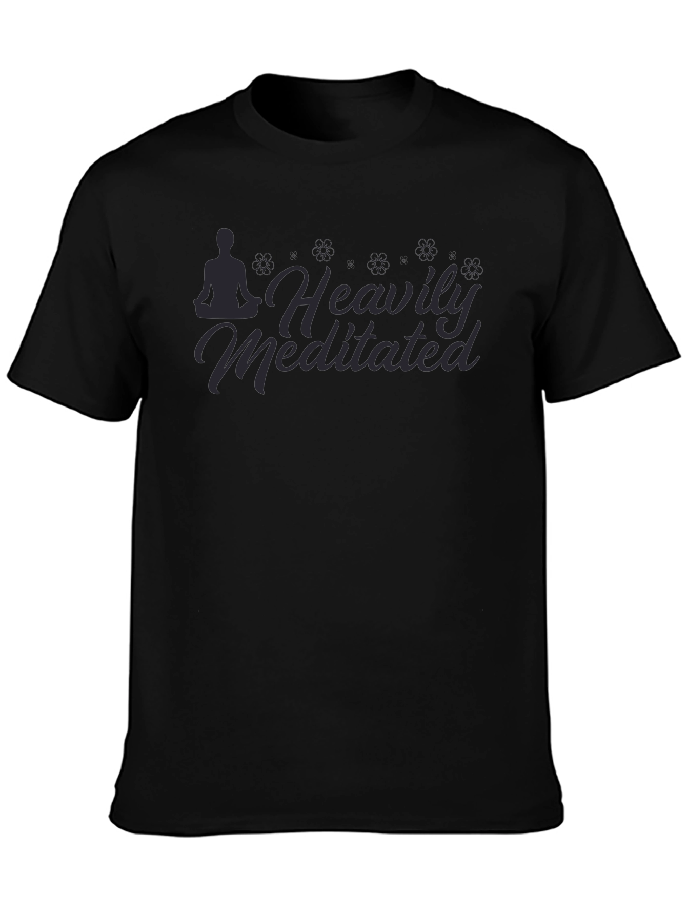 Heavily Meditated Graphic Tee - Black Cotton Blend