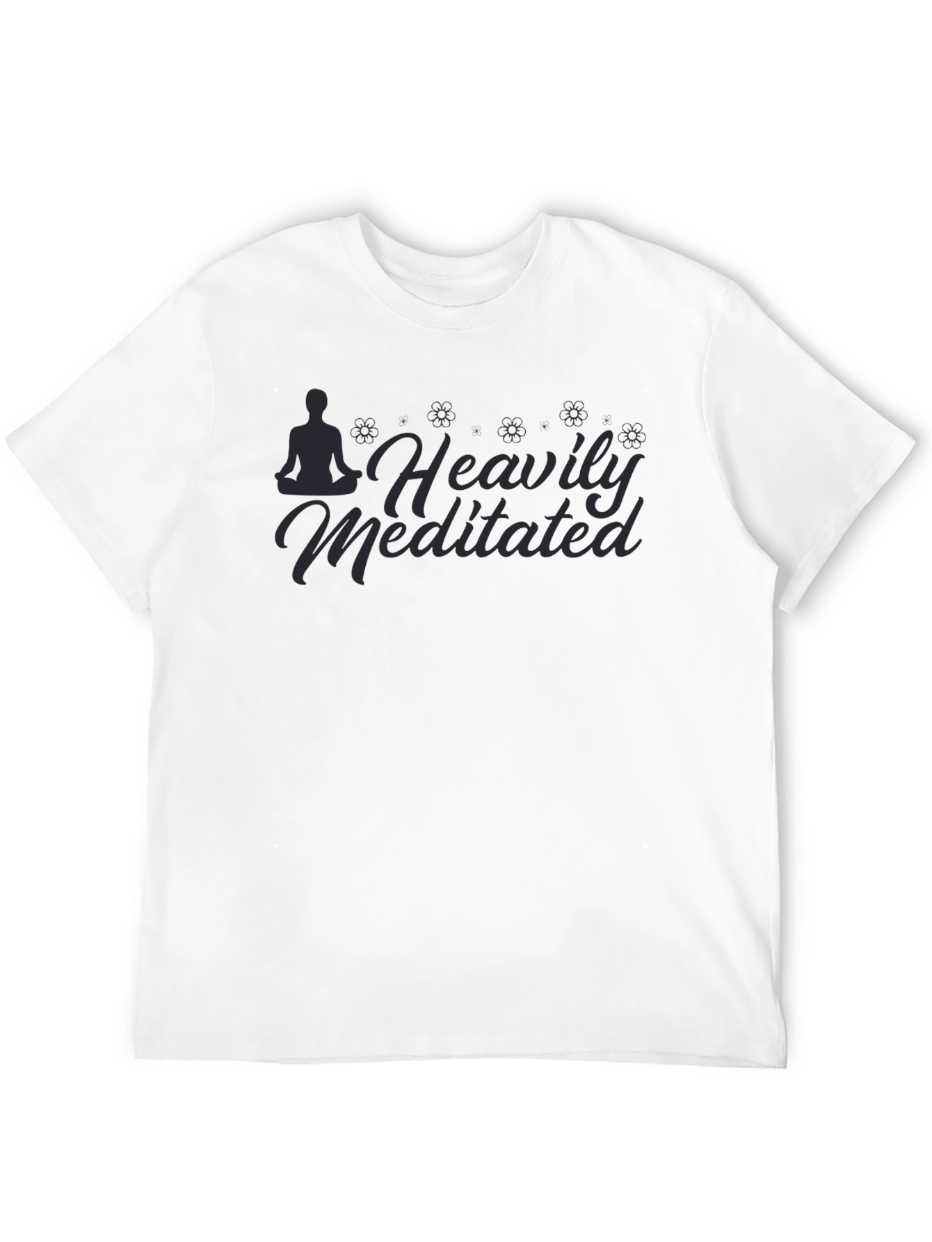 Heavily Meditated Graphic Tee - Black Cotton Blend