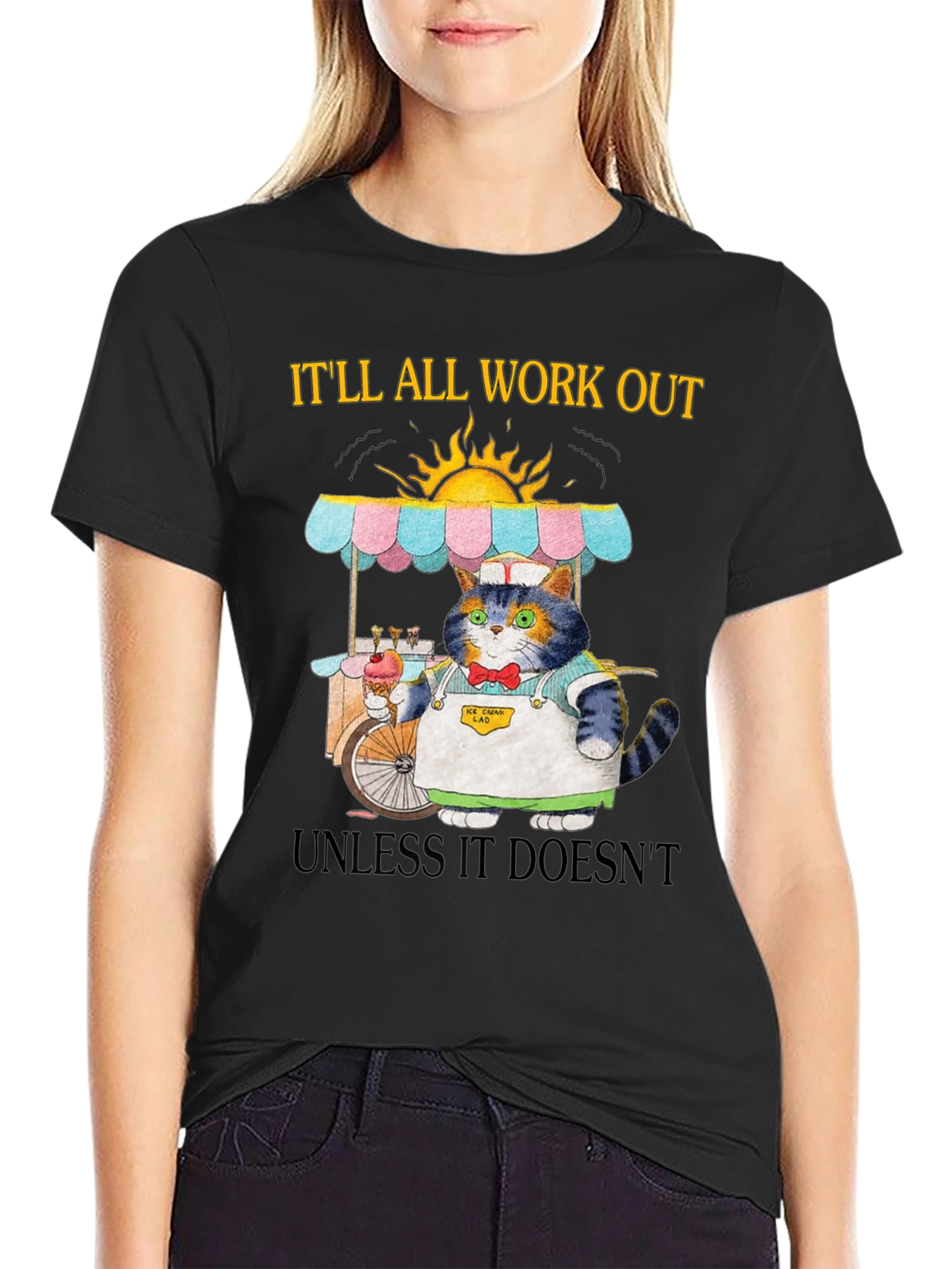 Cat Ice Cream Vendor T-Shirt