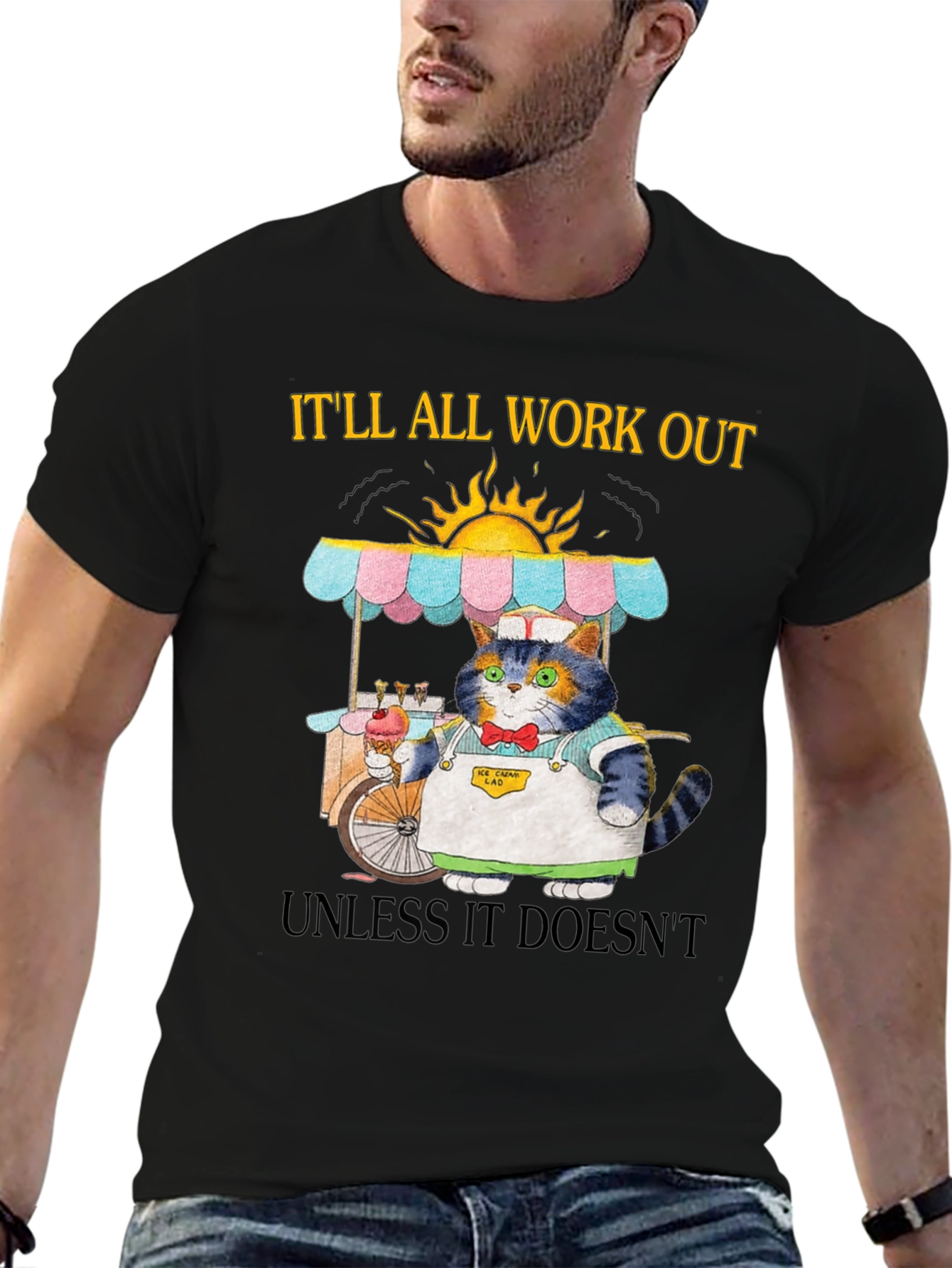 Cat Ice Cream Vendor T-Shirt