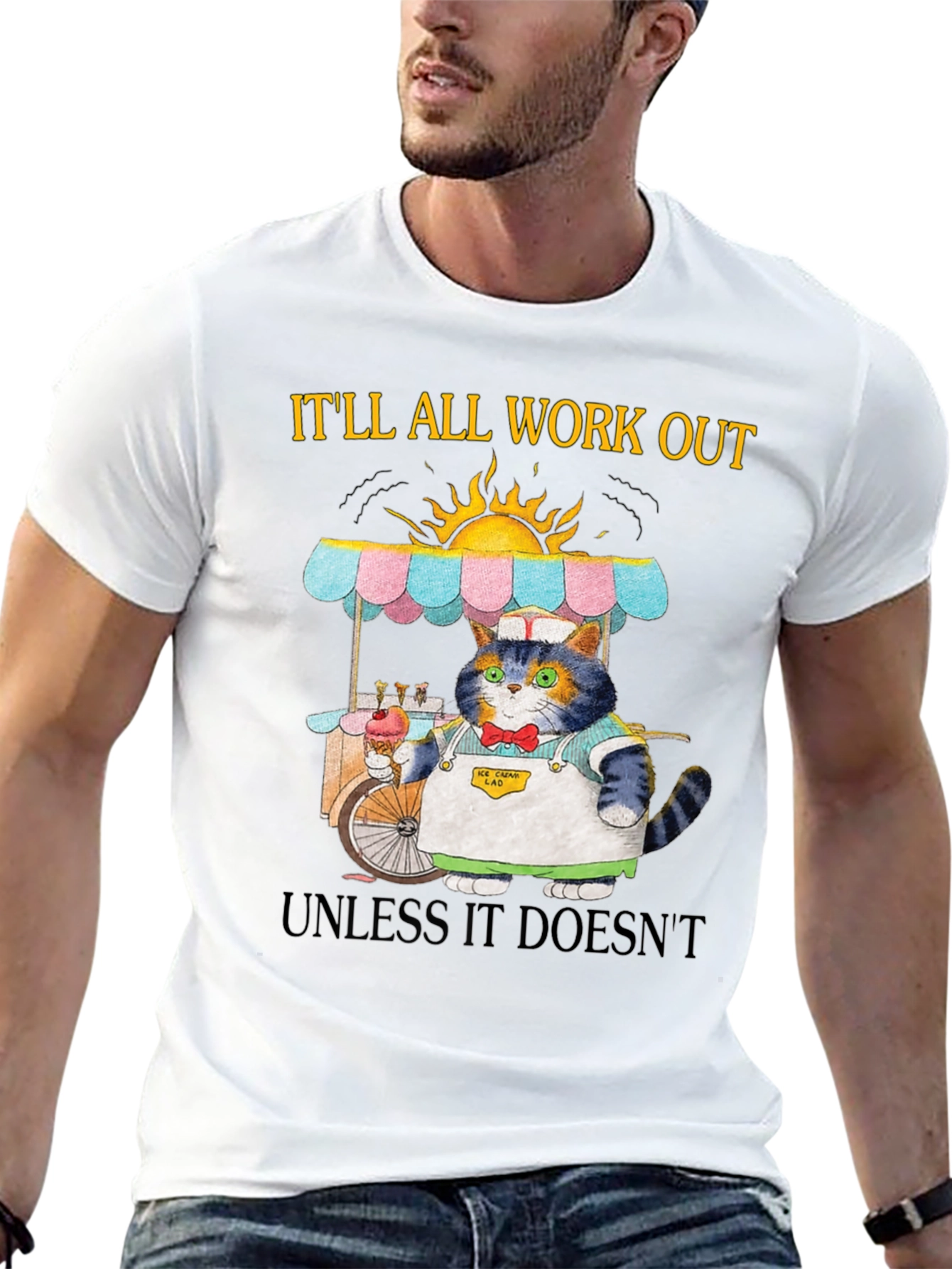 Cat Ice Cream Vendor T-Shirt