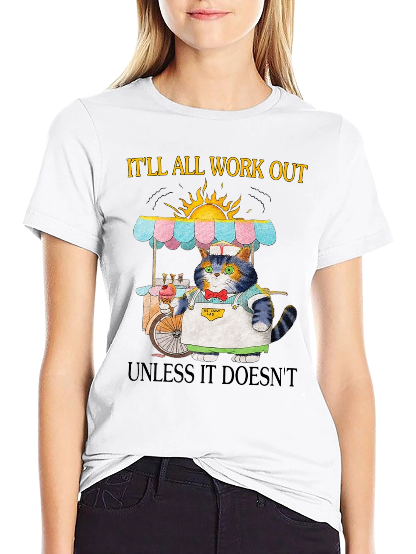 Cat Ice Cream Vendor T-Shirt