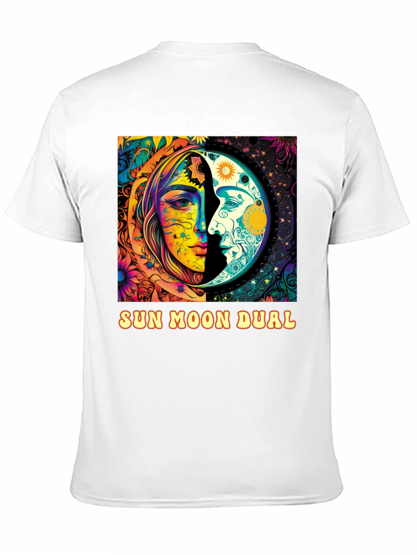 Sun Moon Dual Graphic Tee - Celestial Design
