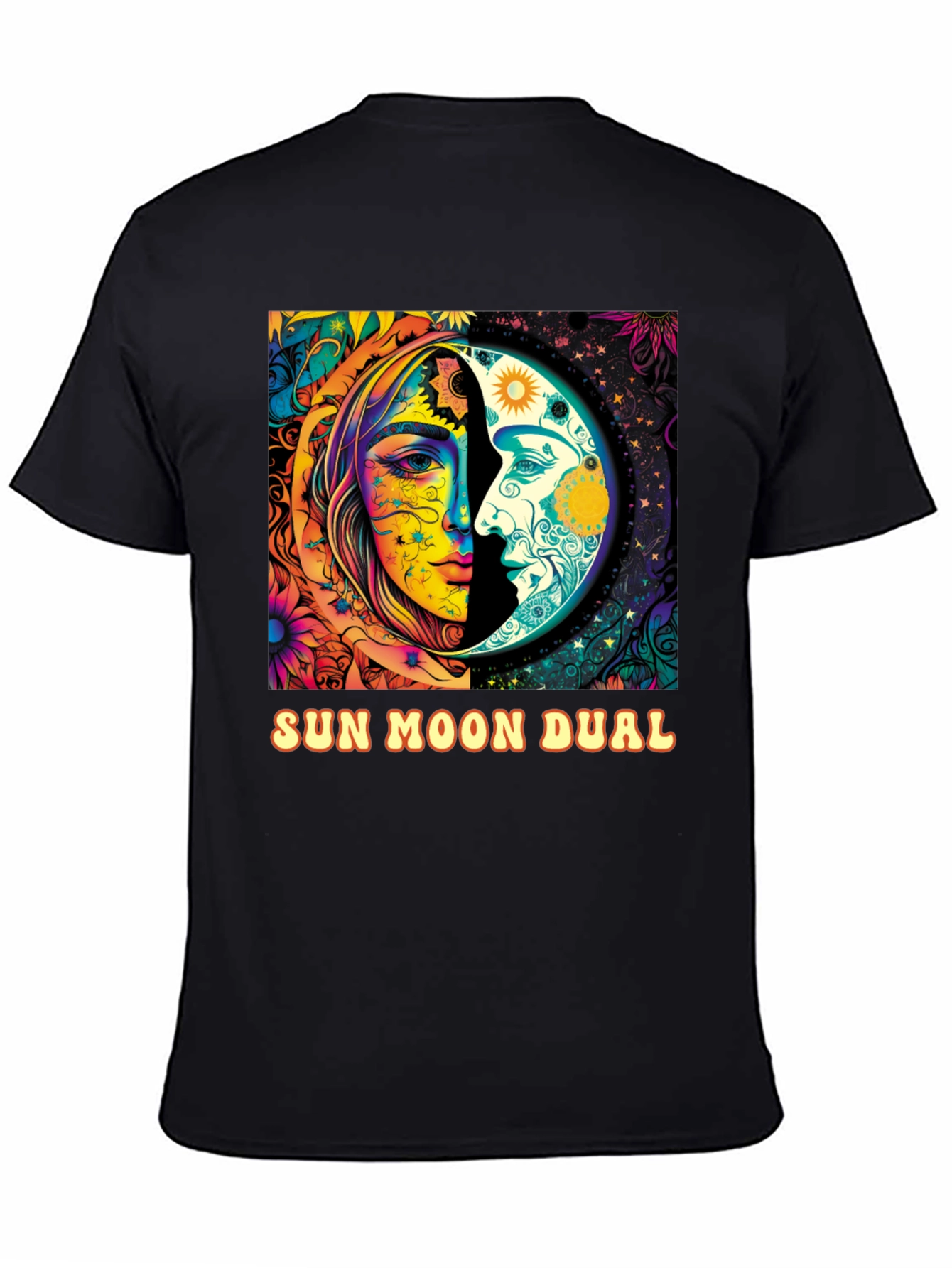 Sun Moon Dual Graphic Tee - Celestial Design