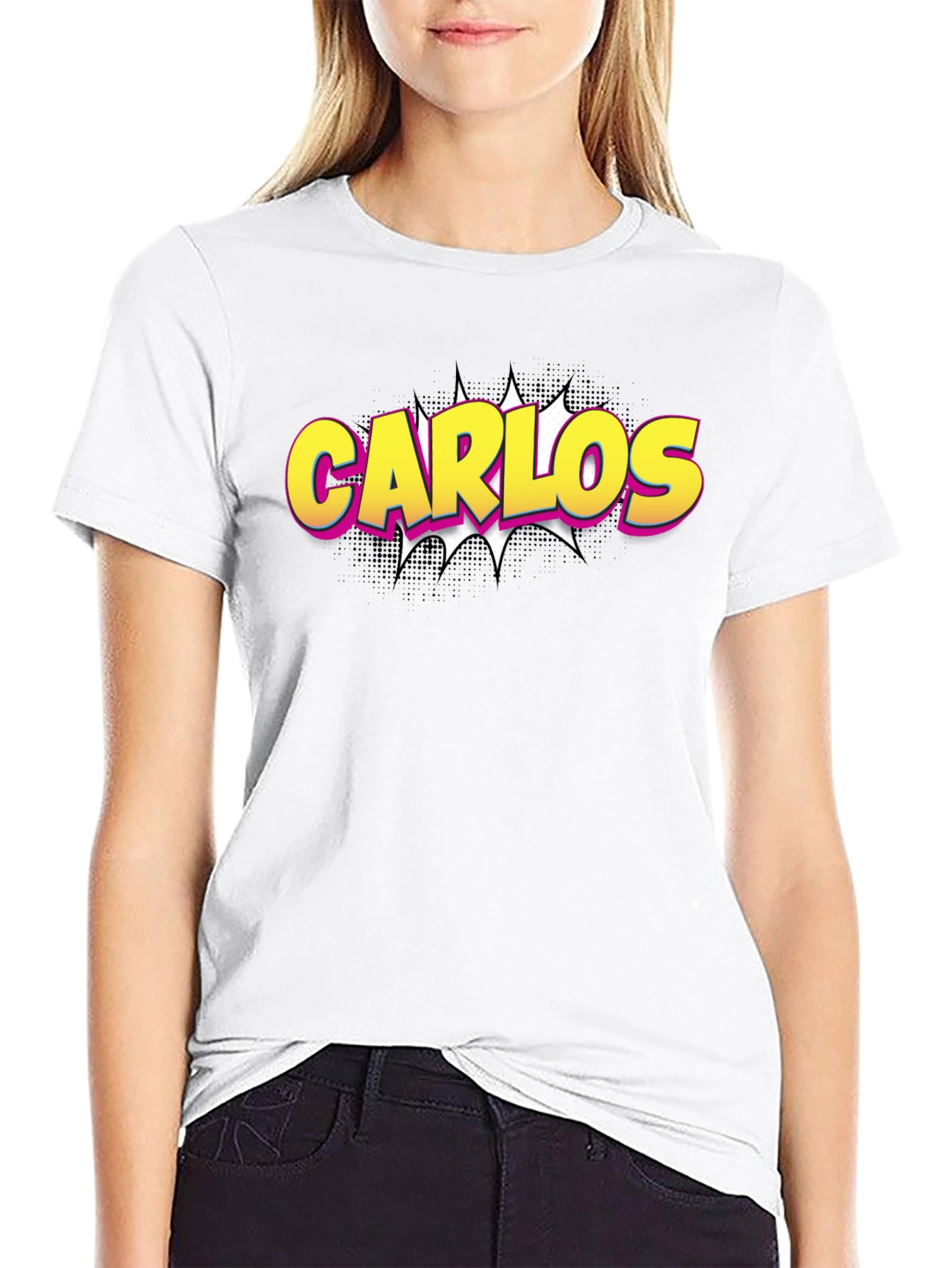 Carlos Comic Style Tee - Personalized Fun