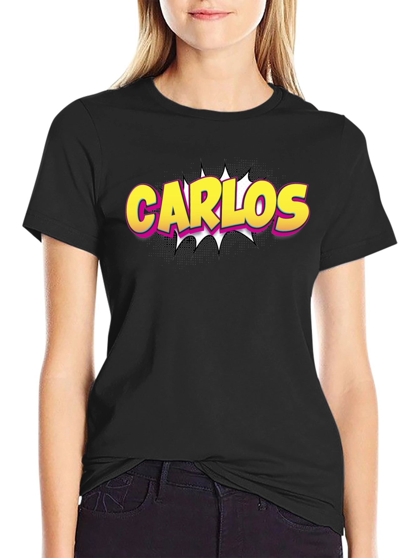 Carlos Comic Style Tee - Personalized Fun