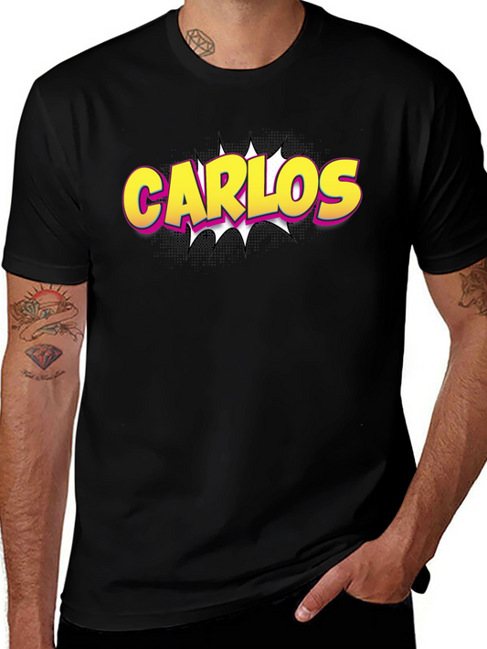 Carlos Comic Style Tee - Personalized Fun