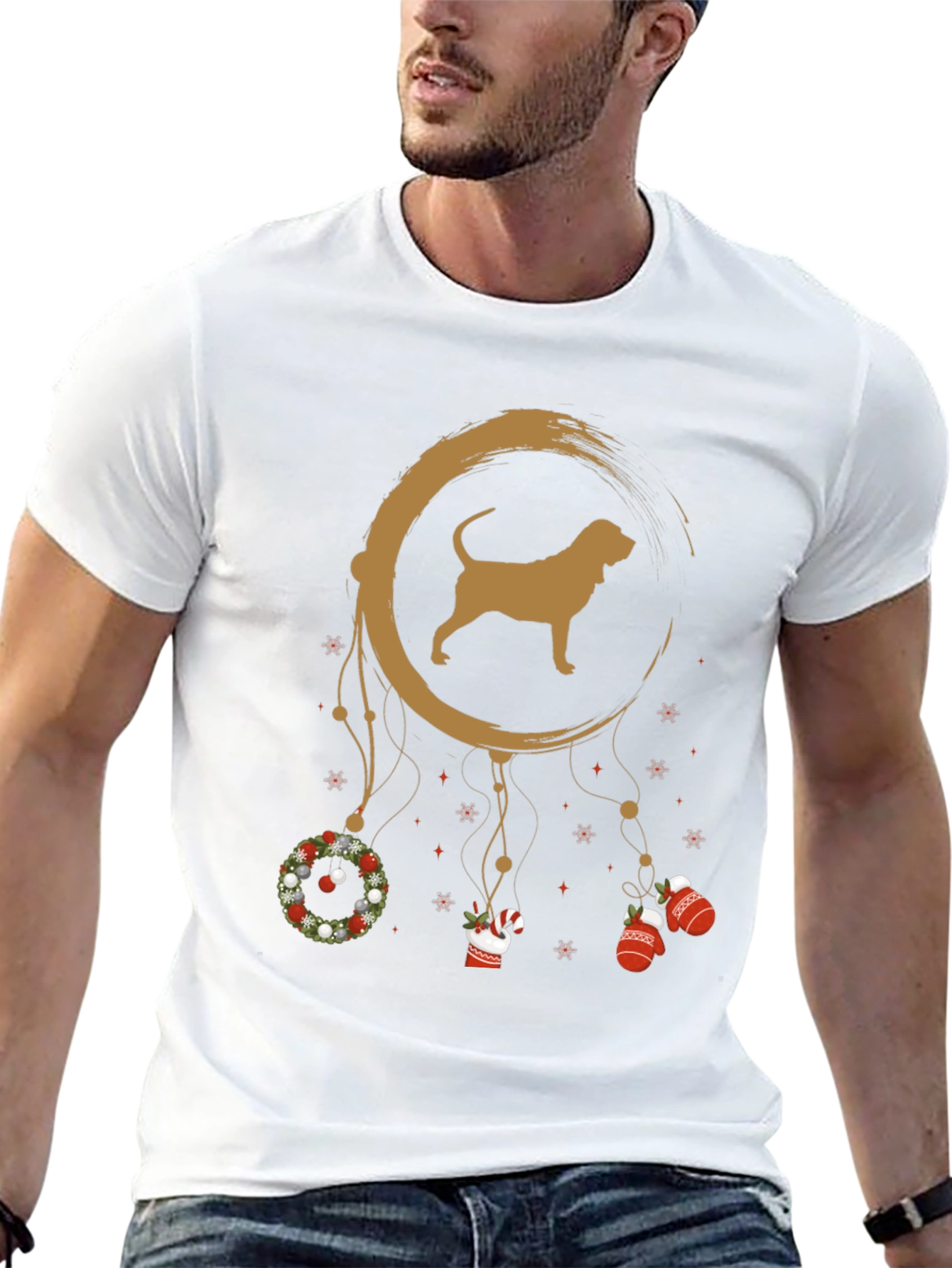 Christmas Dog Dreamcatcher T-Shirt - Holiday Novelty Tee