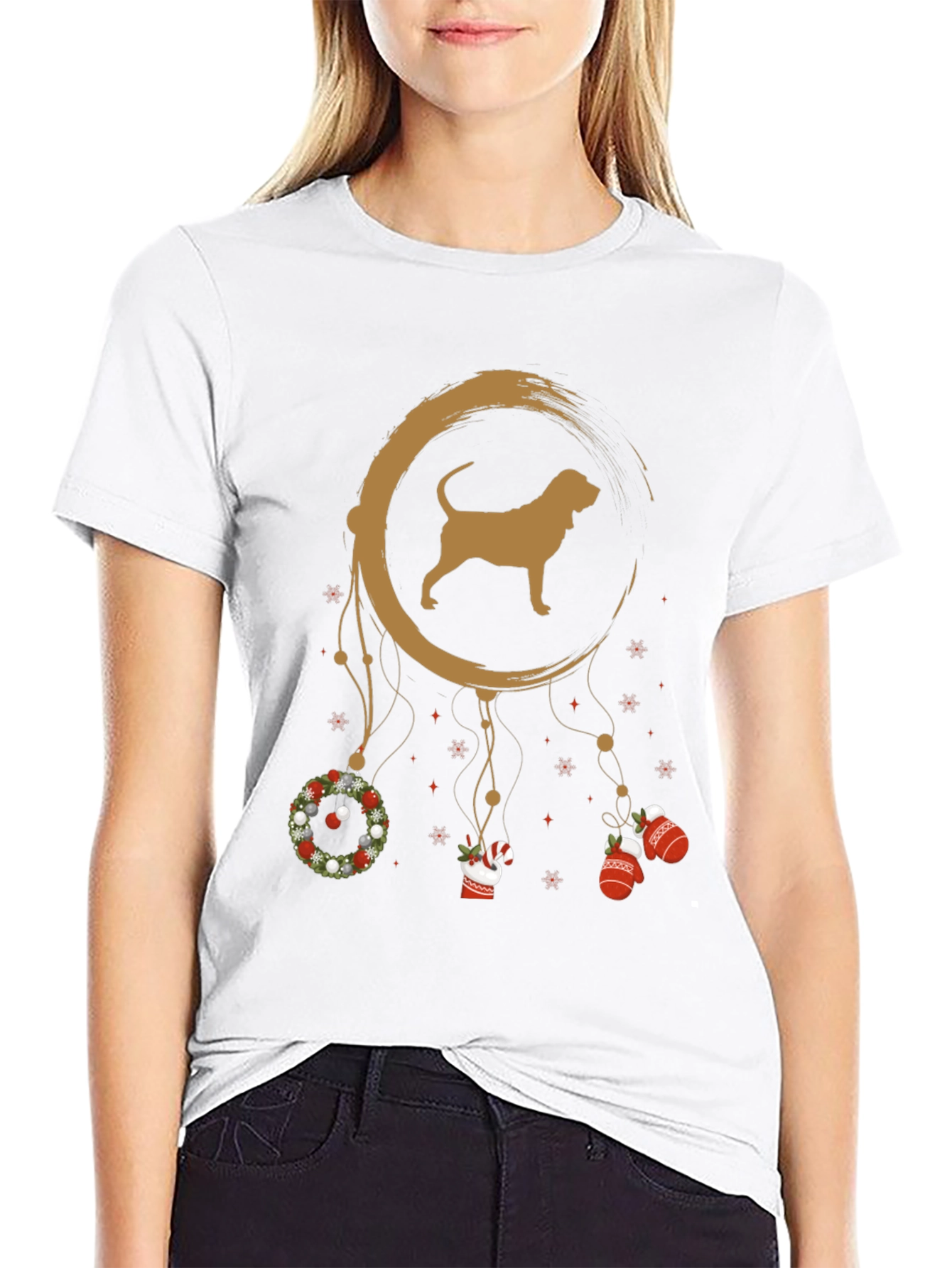 Christmas Dog Dreamcatcher T-Shirt - Holiday Novelty Tee