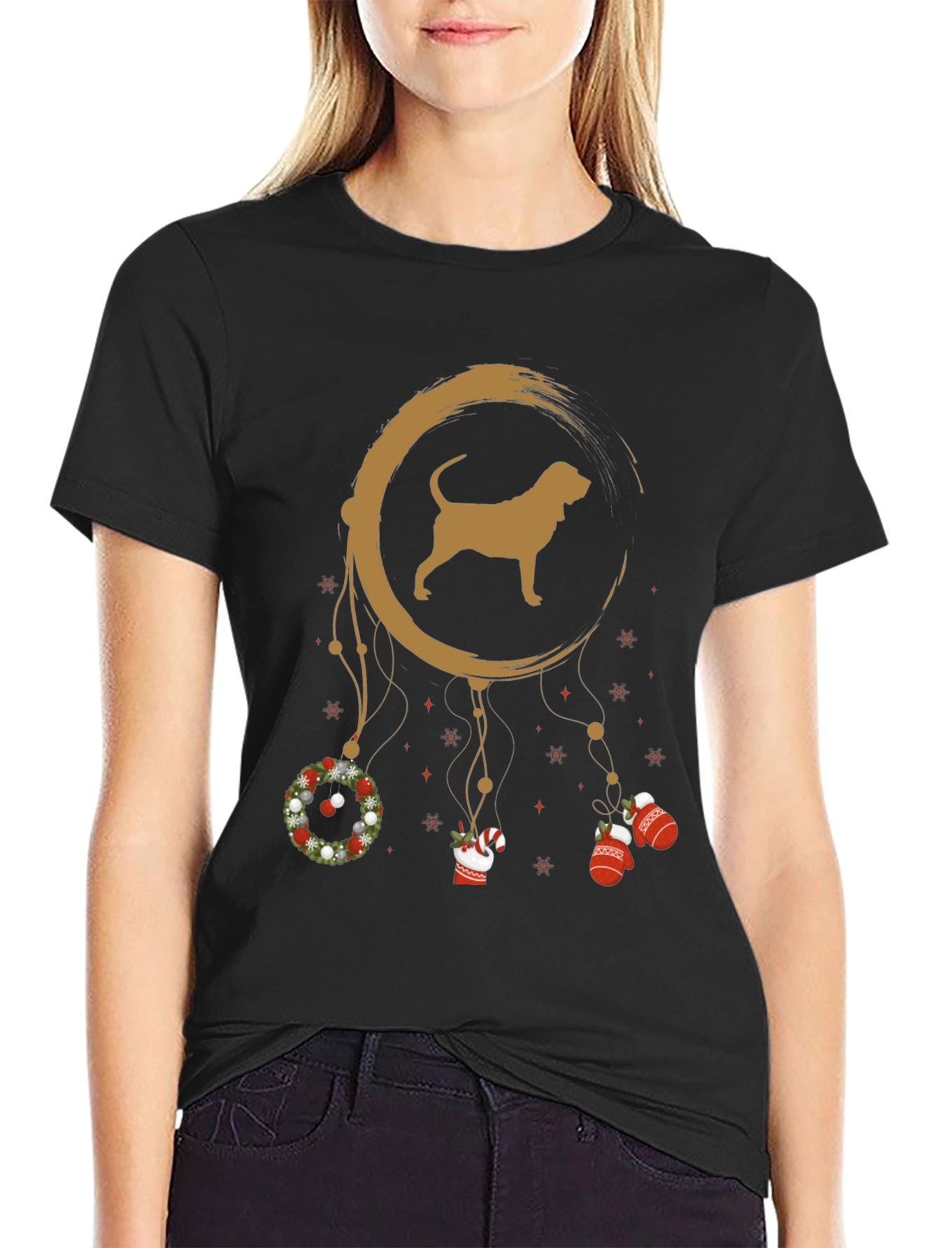 Christmas Dog Dreamcatcher T-Shirt - Holiday Novelty Tee