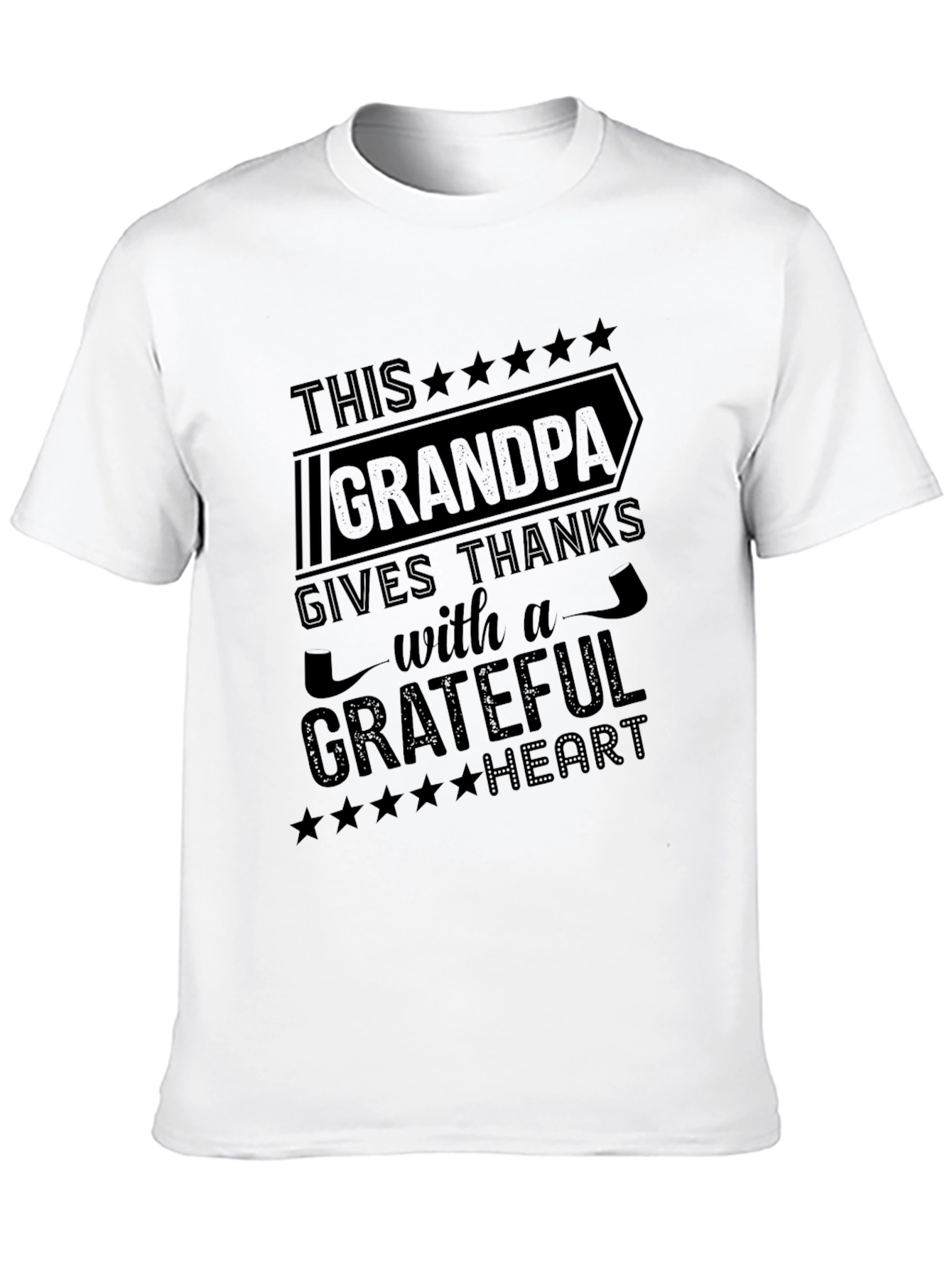 Grandpa Gives Thanks T-Shirt - Grateful Heart Tee