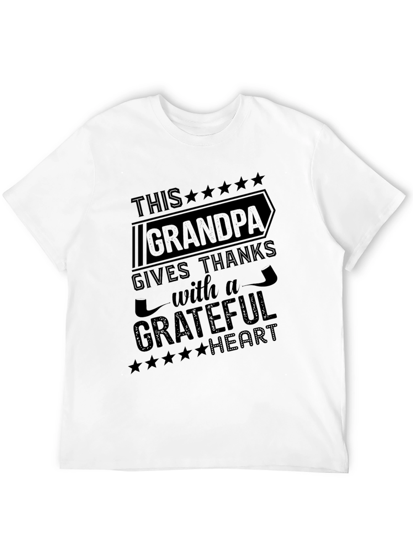 Grandpa Gives Thanks T-Shirt - Grateful Heart Tee