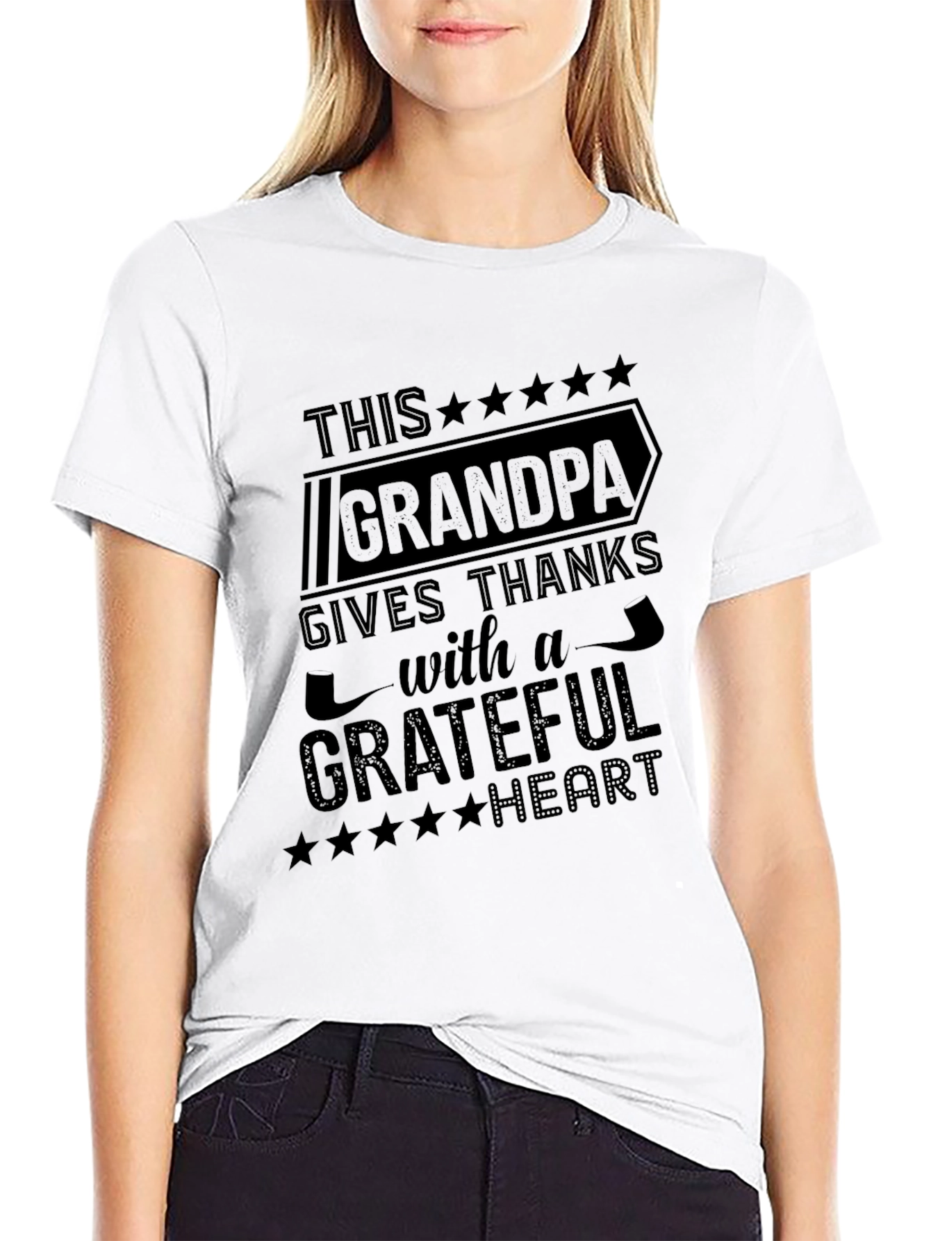 Grandpa Gives Thanks T-Shirt - Grateful Heart Tee