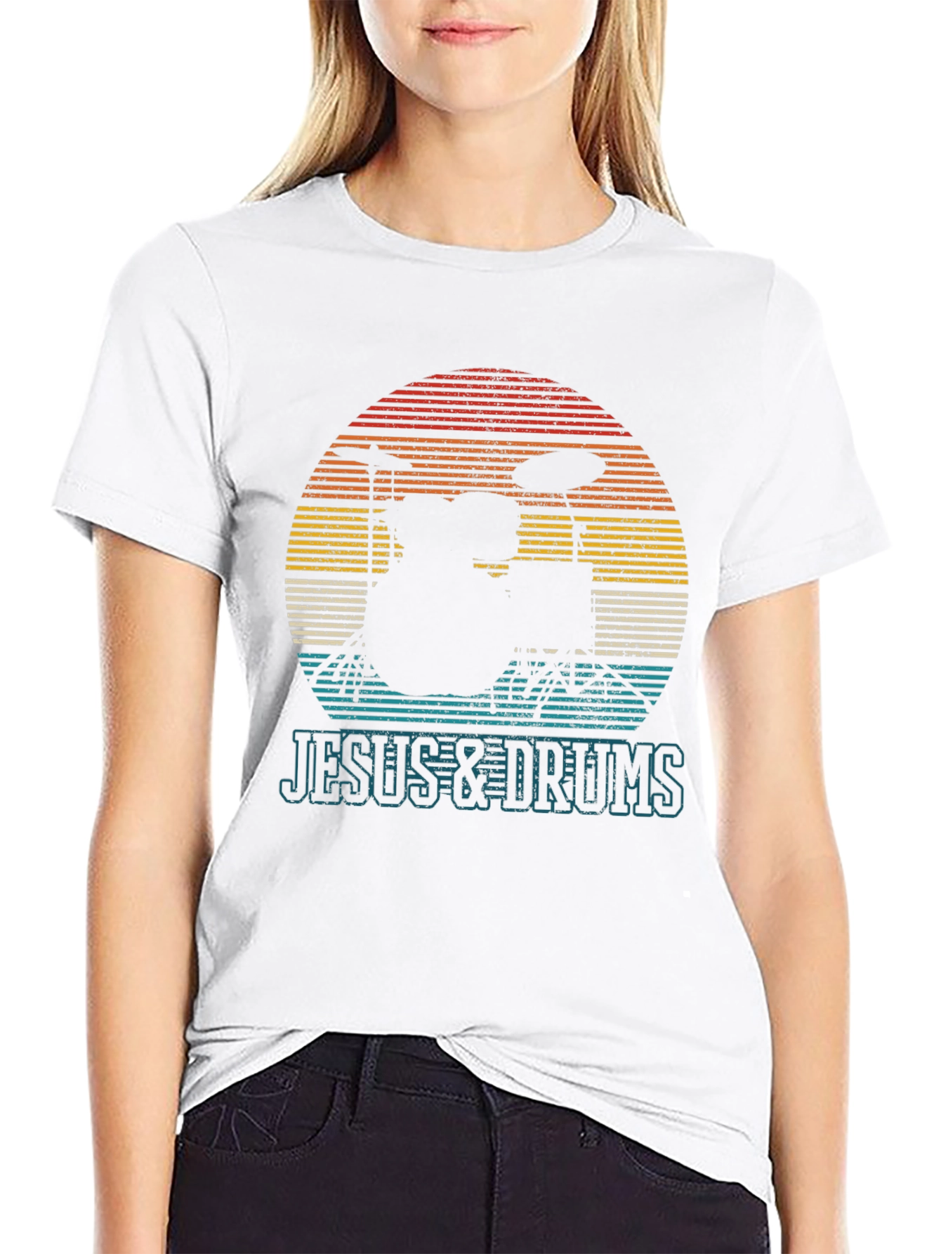 Jesus & Drums T-Shirt - Music Lover Tee