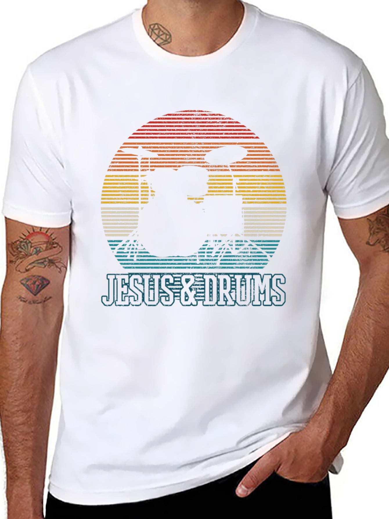Jesus & Drums T-Shirt - Music Lover Tee