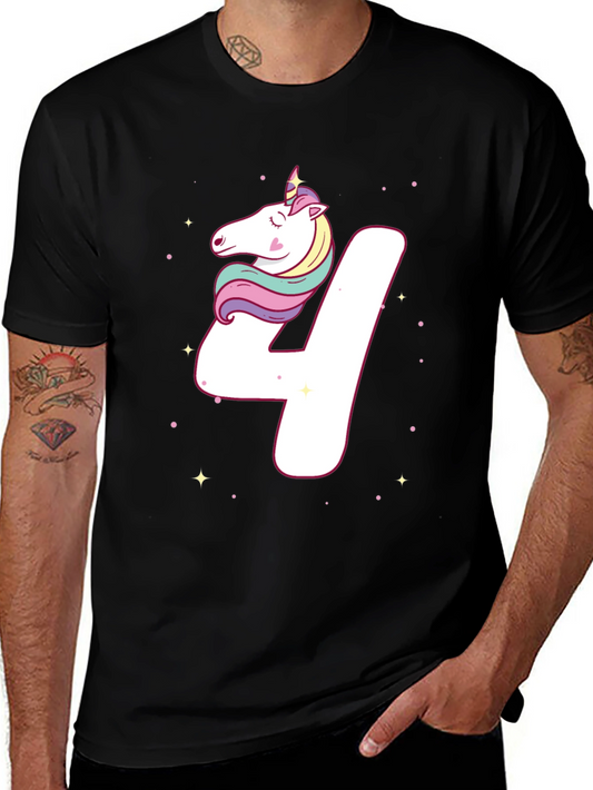 Cute Unicorn 4th Birthday T-Shirt