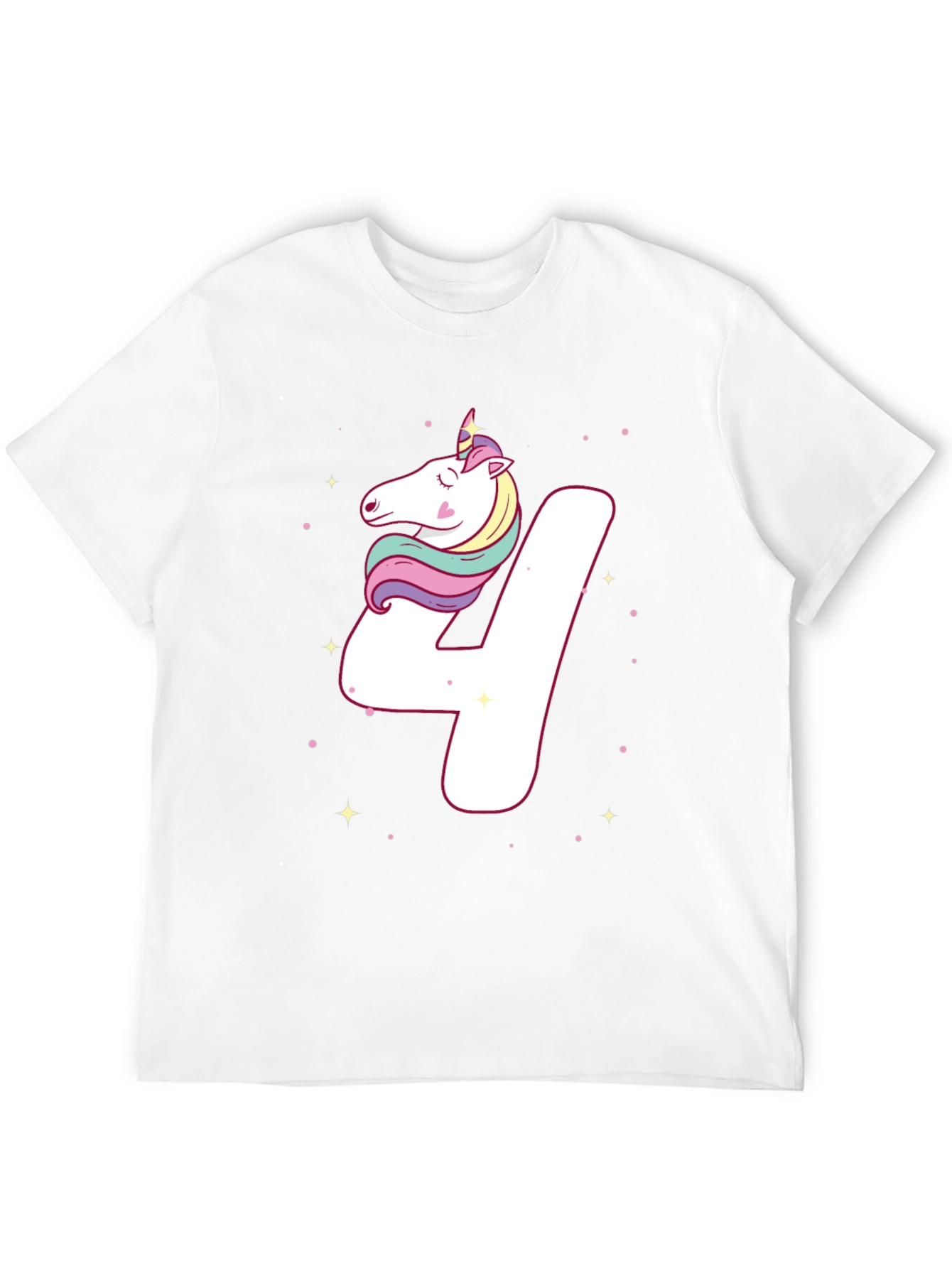 Cute Unicorn 4th Birthday T-Shirt