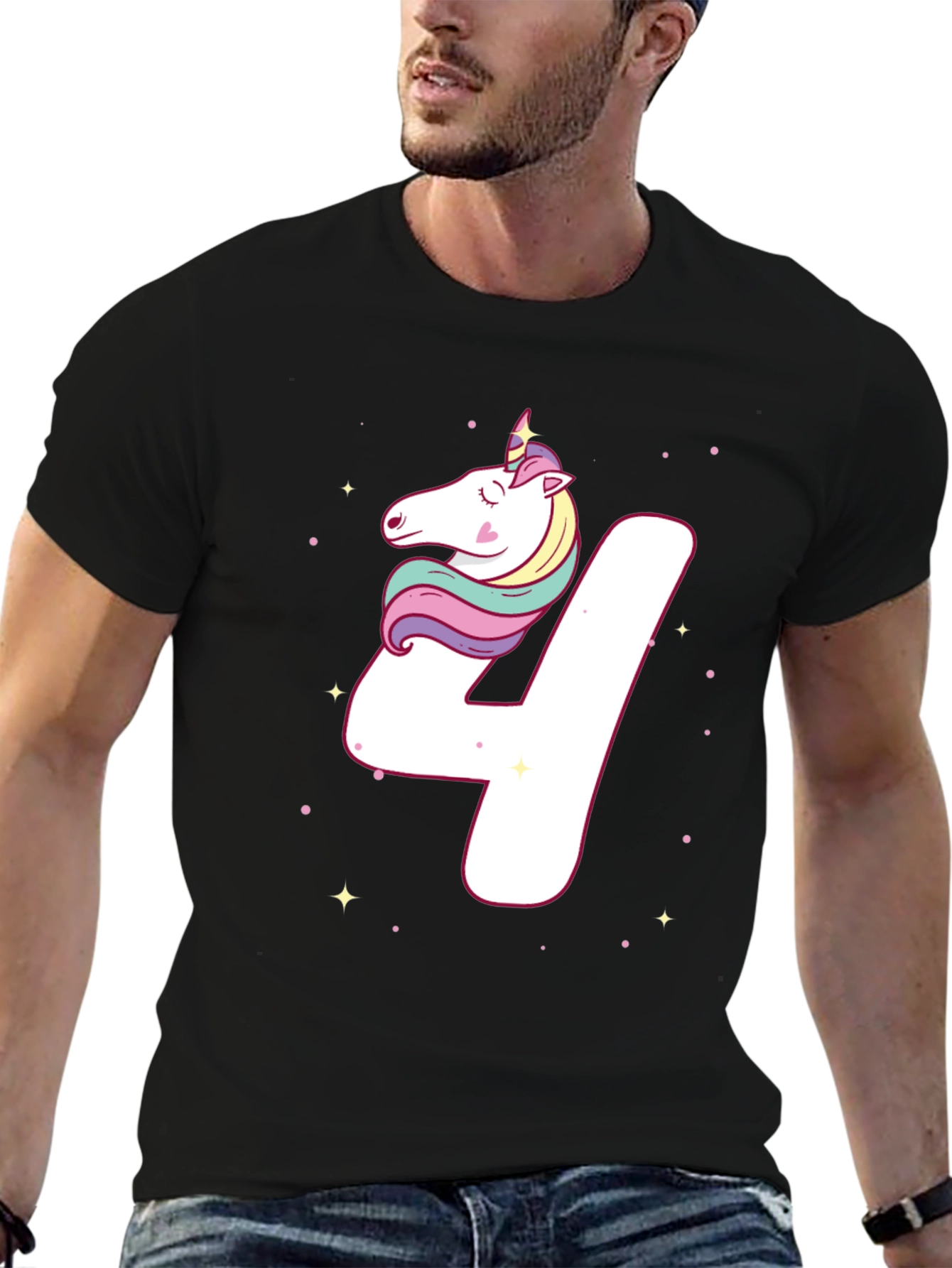 Cute Unicorn 4th Birthday T-Shirt