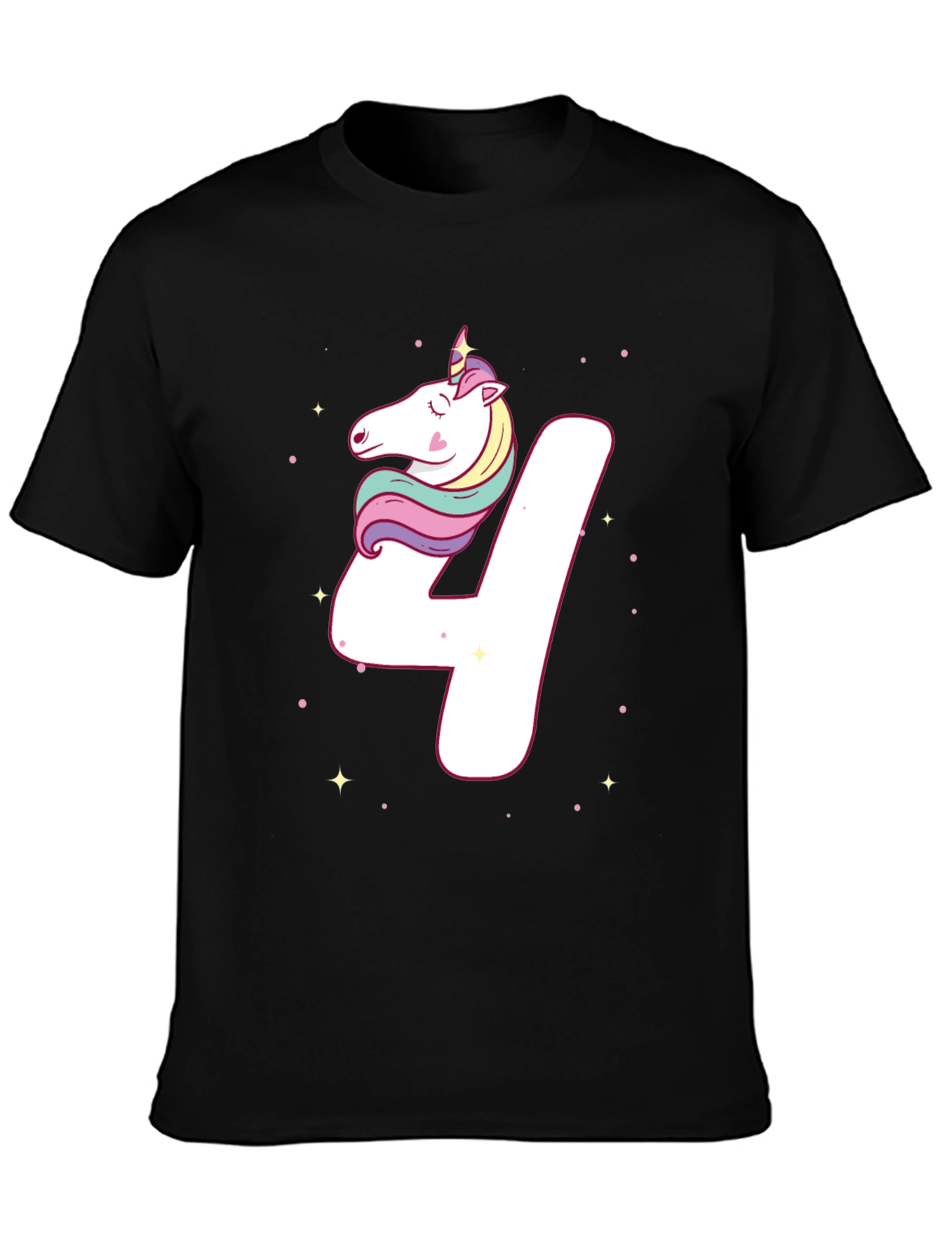 Cute Unicorn 4th Birthday T-Shirt