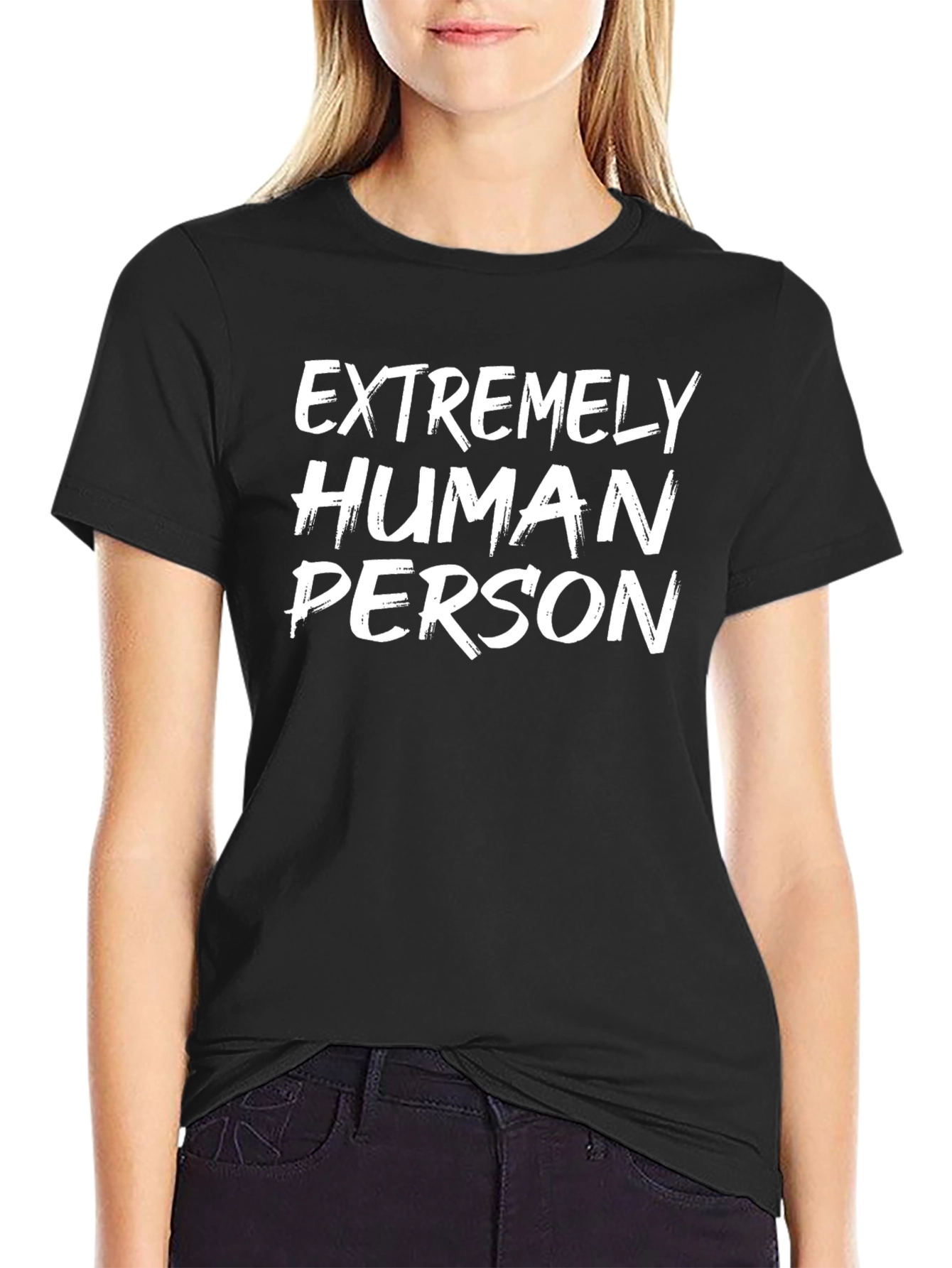 Extremely Human Person Graphic Tee - Black