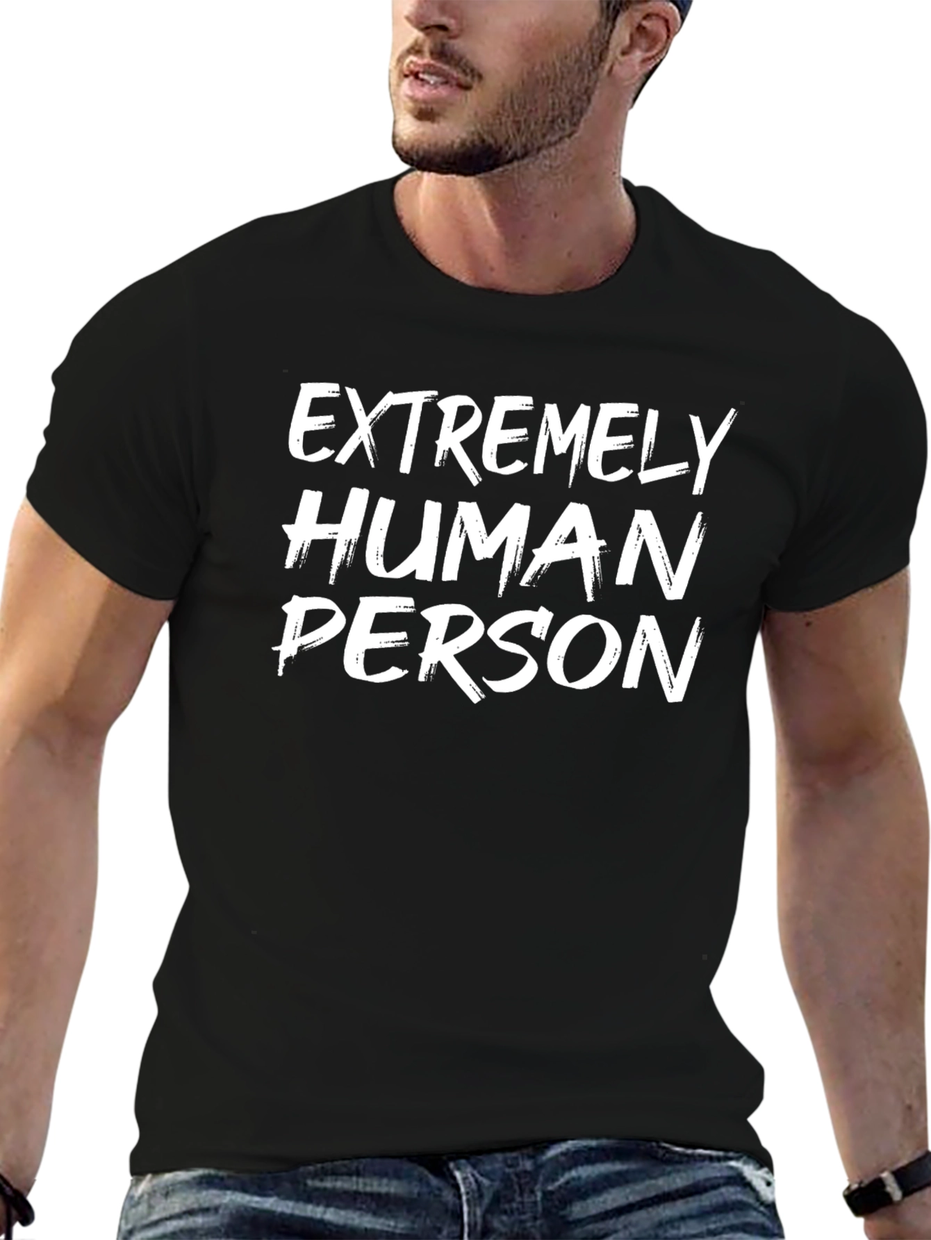Extremely Human Person Graphic Tee - Black