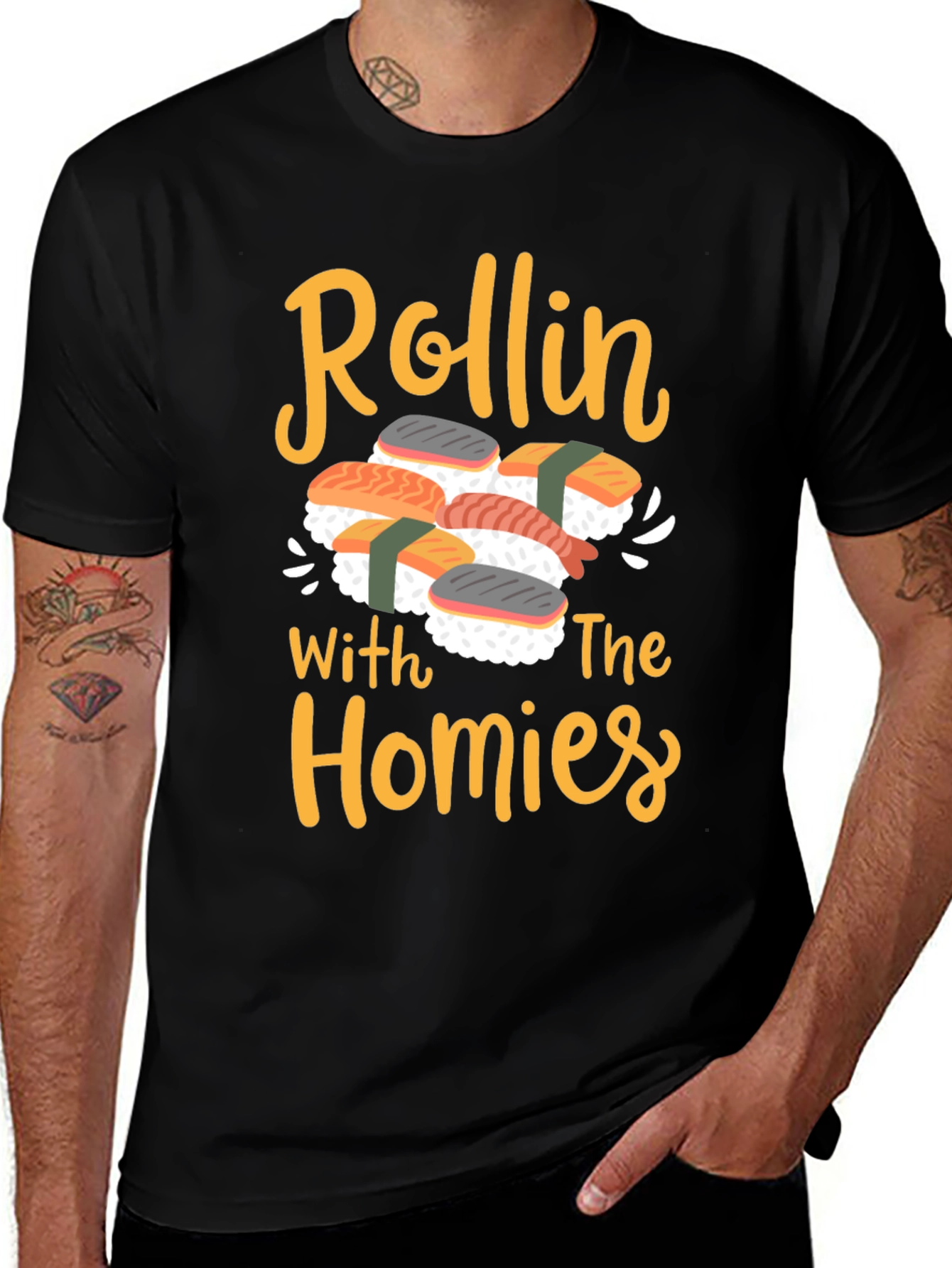 Rollin With The Homies Sushi Graphic Tee