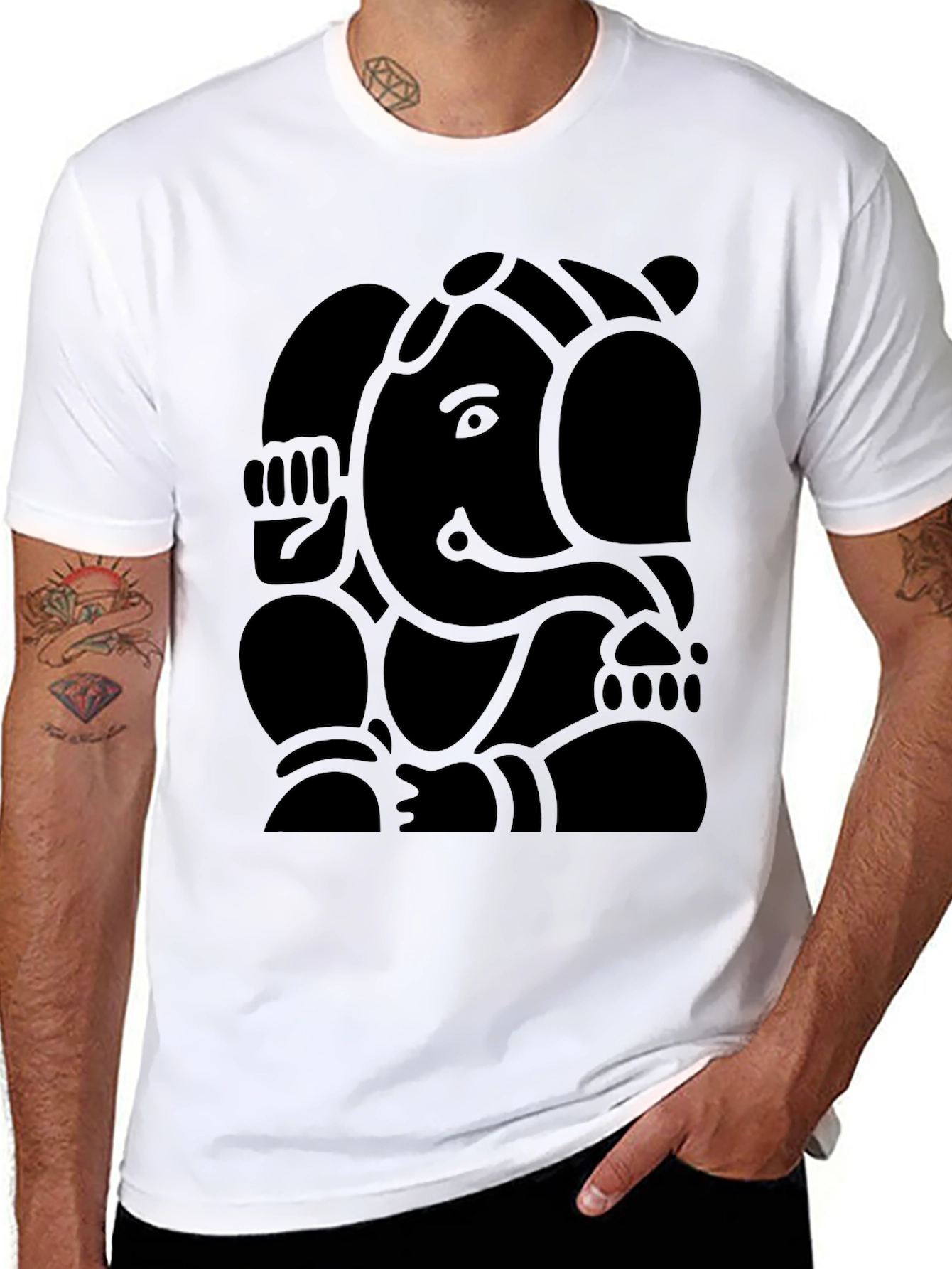 Ganesha Graphic Black T-Shirt