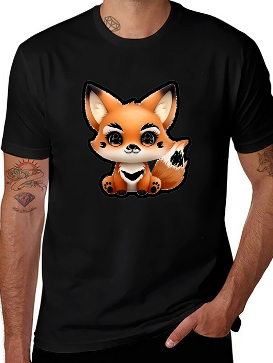 Cute Fox Graphic Tee - Unisex Black T-Shirt
