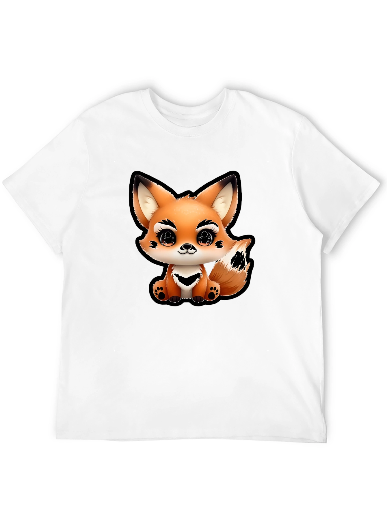 Cute Fox Graphic Tee - Unisex Black T-Shirt