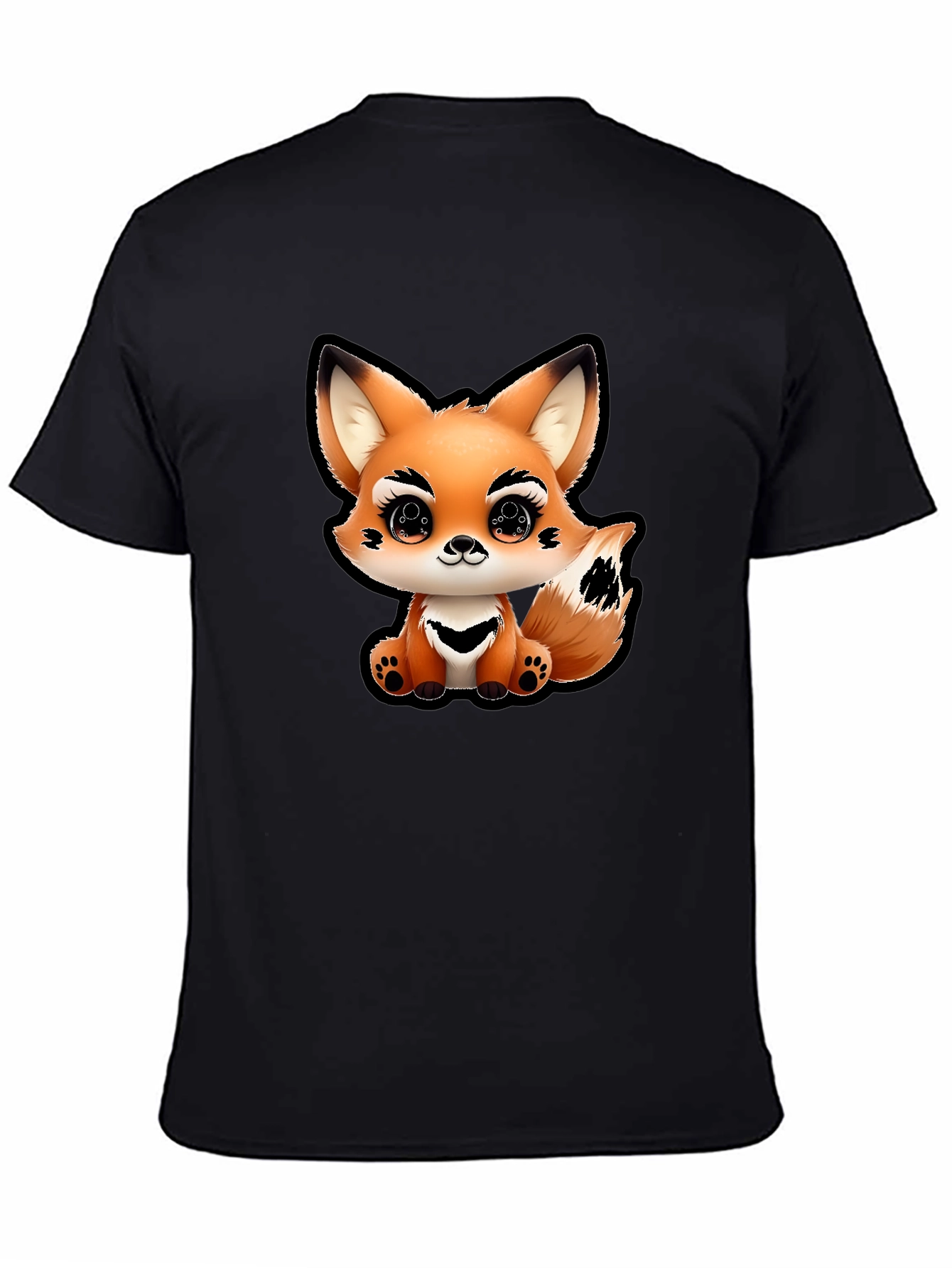 Cute Fox Graphic Tee - Unisex Black T-Shirt