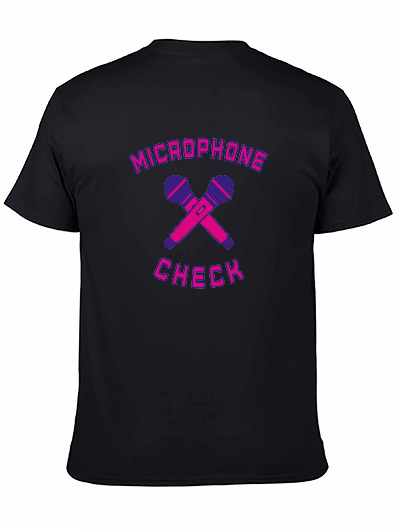 Microphone Check Black T-Shirt