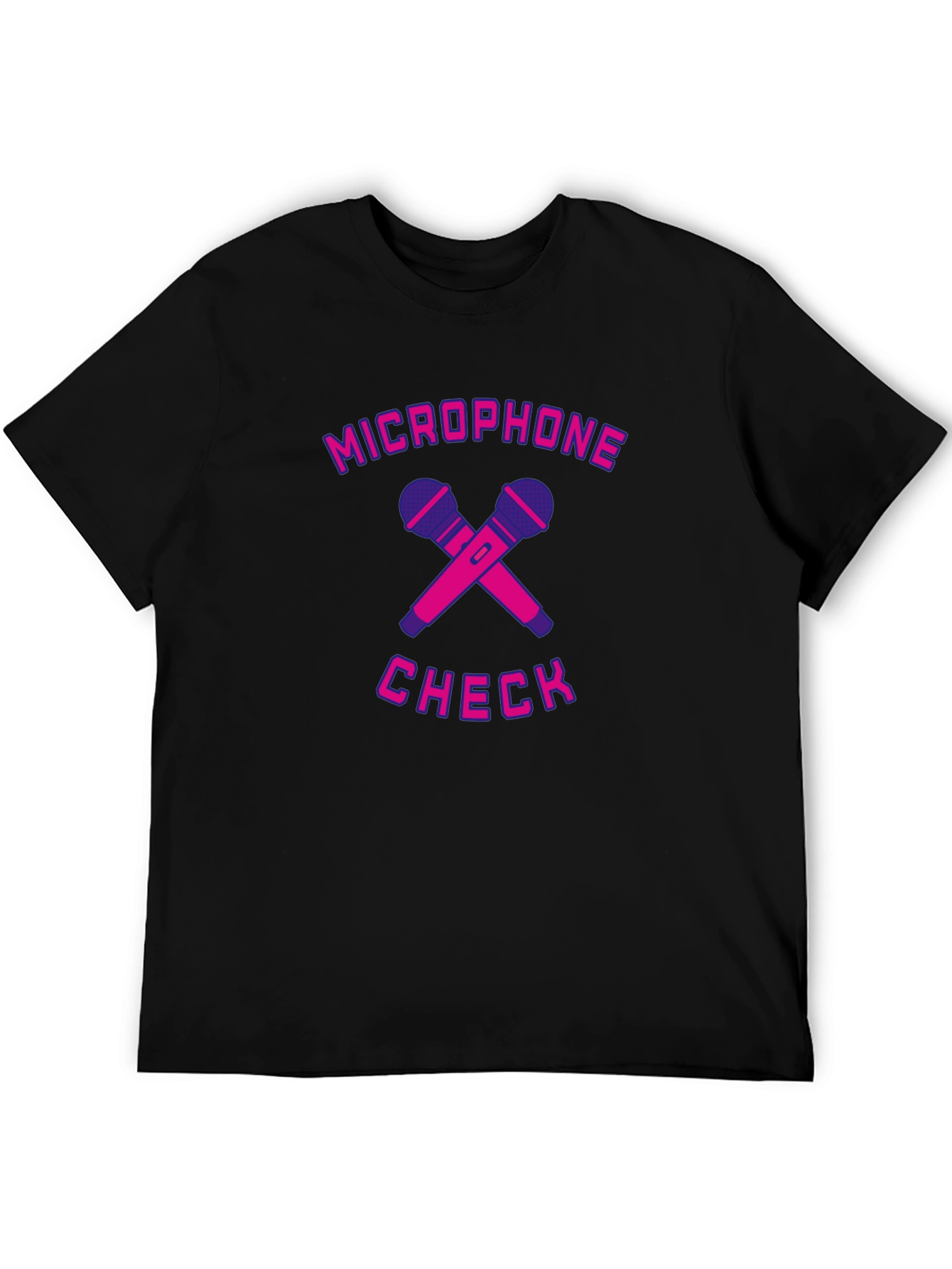 Microphone Check Black T-Shirt