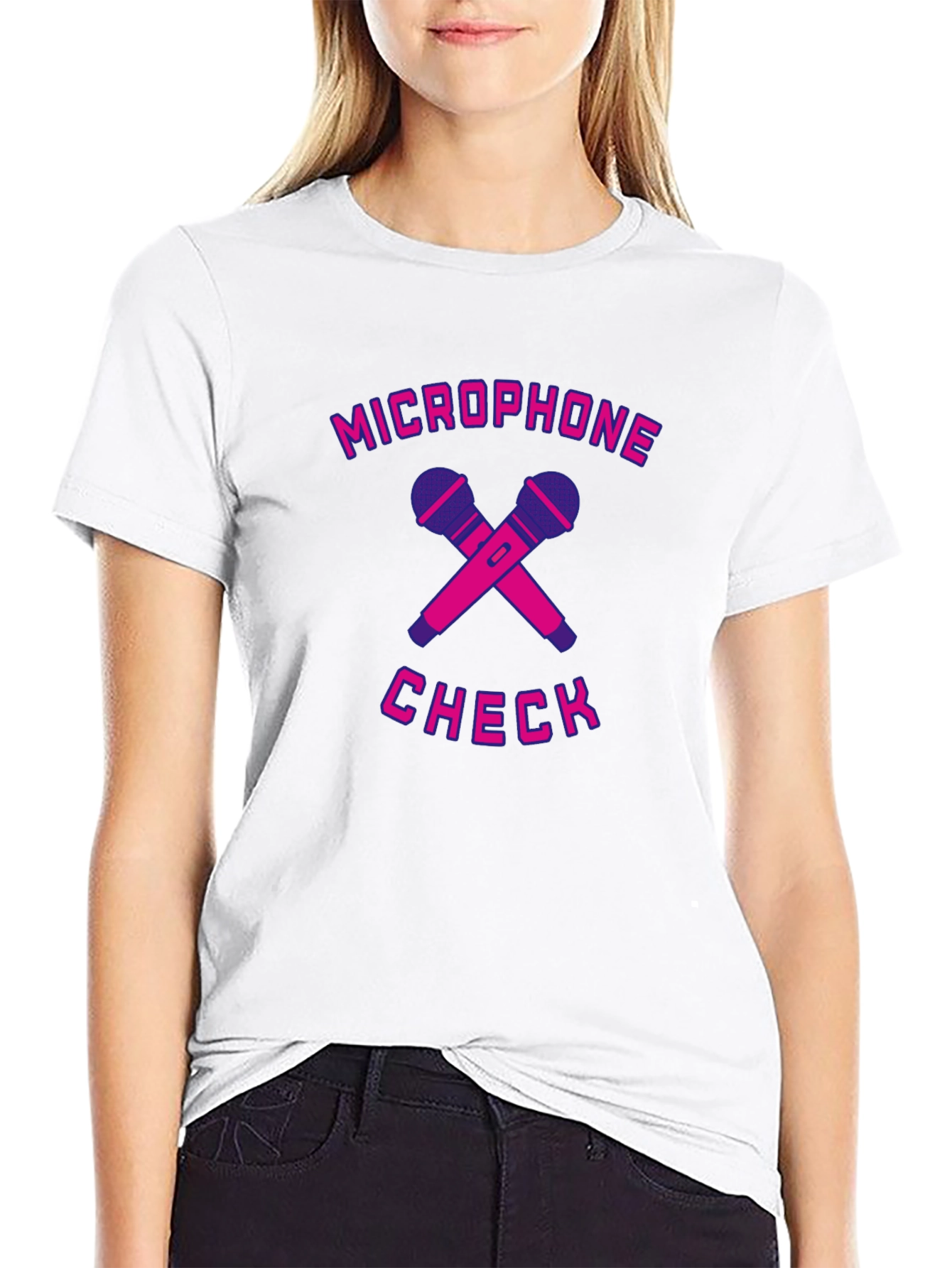 Microphone Check Black T-Shirt