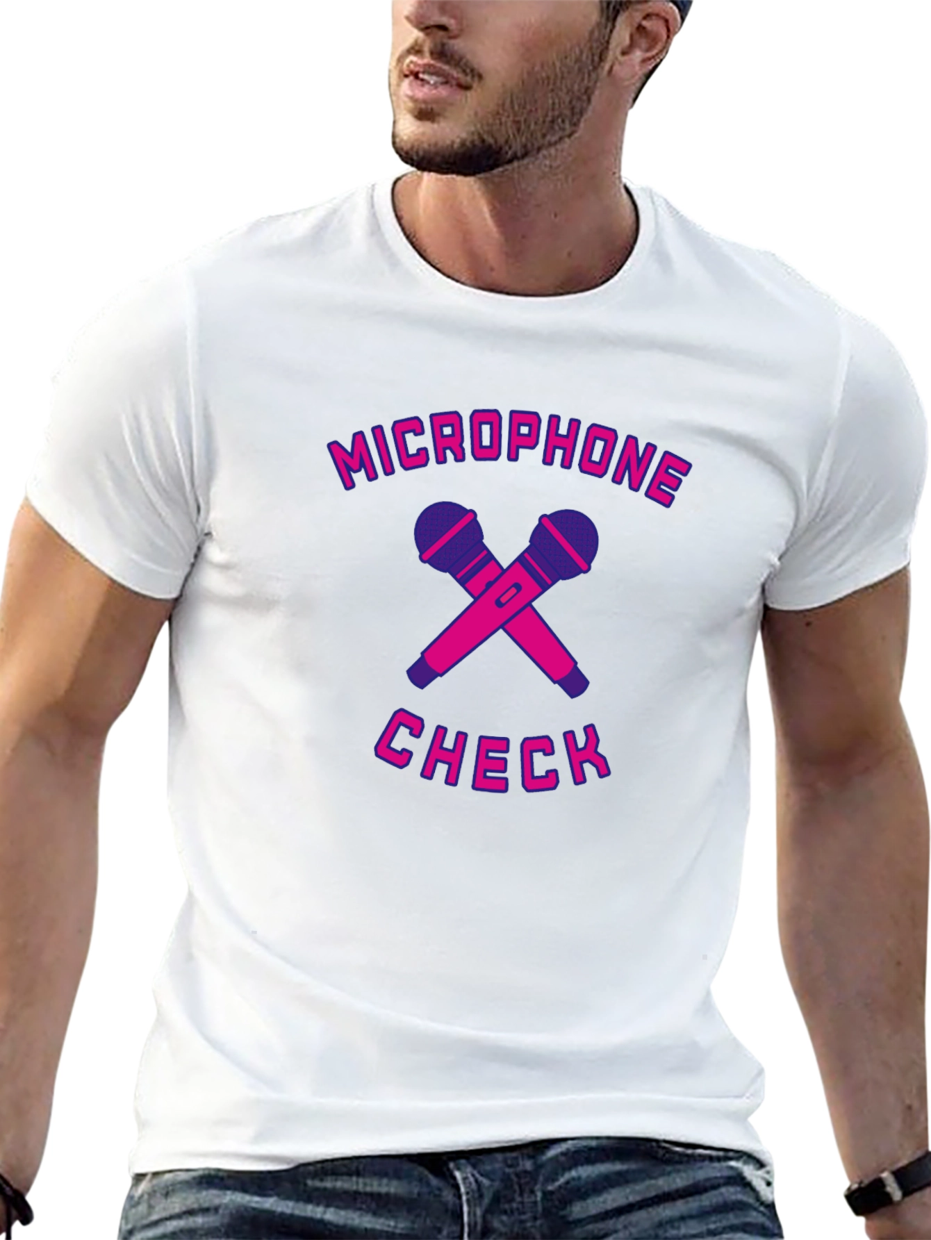Microphone Check Black T-Shirt