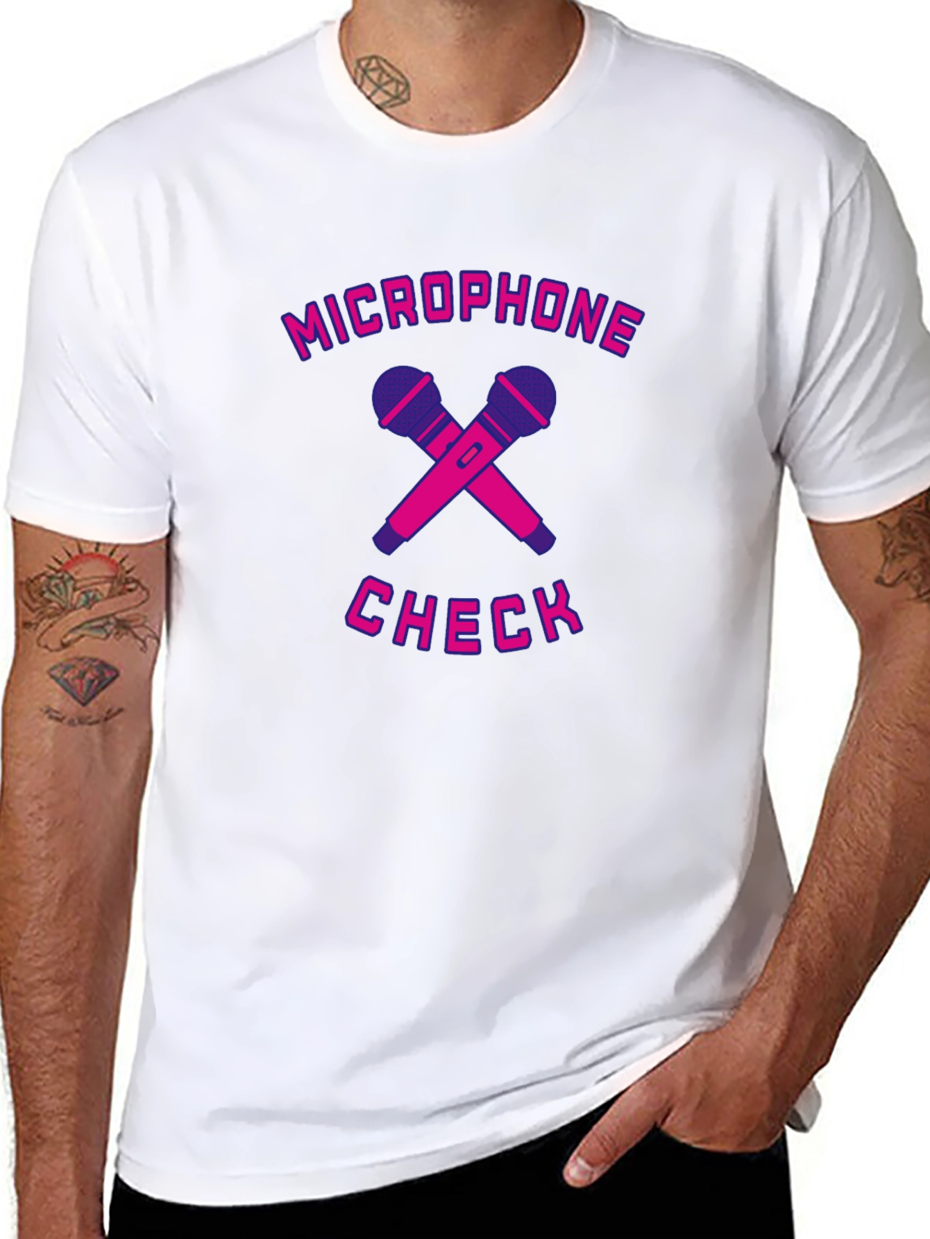 Microphone Check Black T-Shirt
