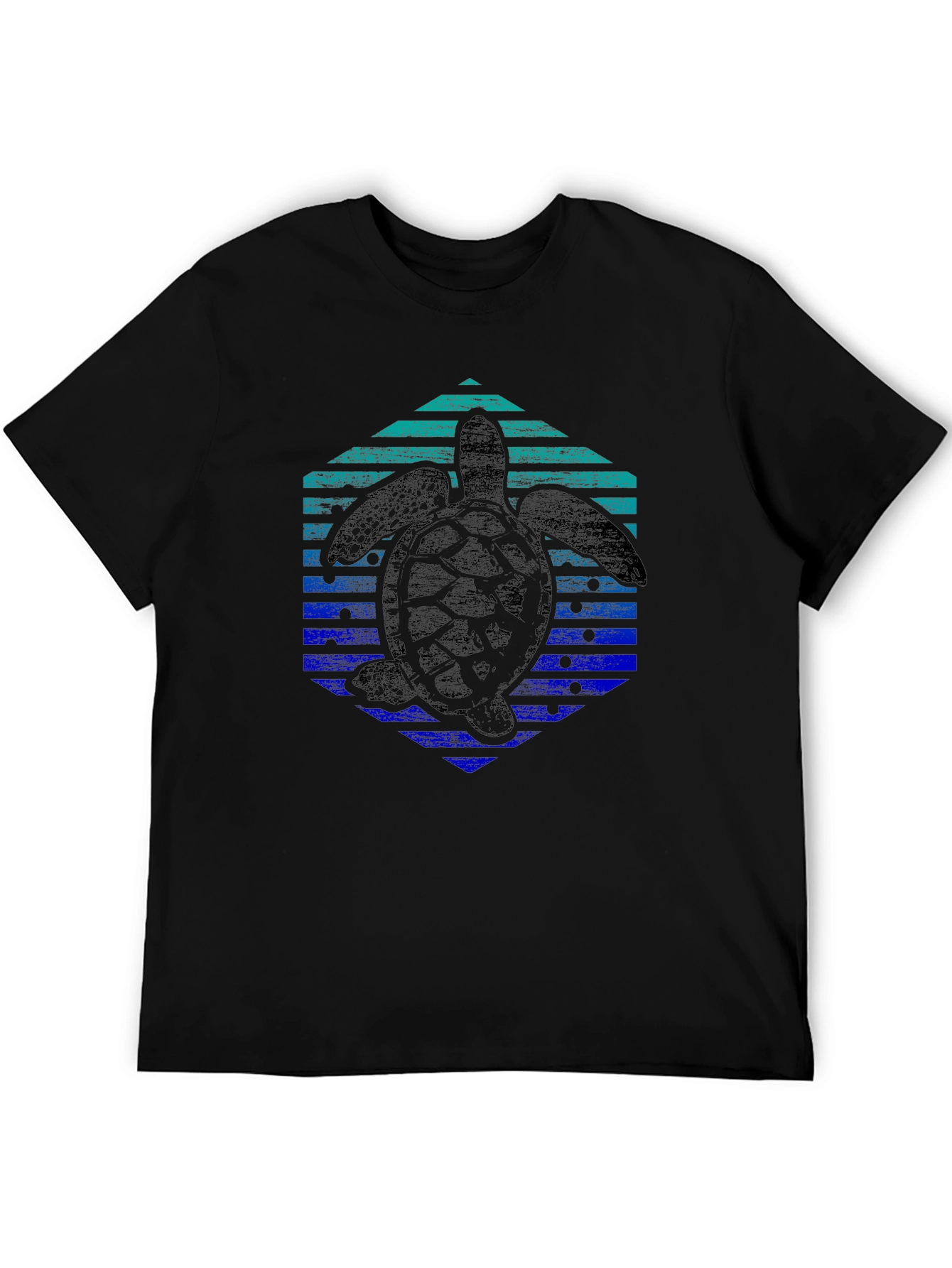 Turtle Hexagon Graphic Tee - Trendy Black Shirt