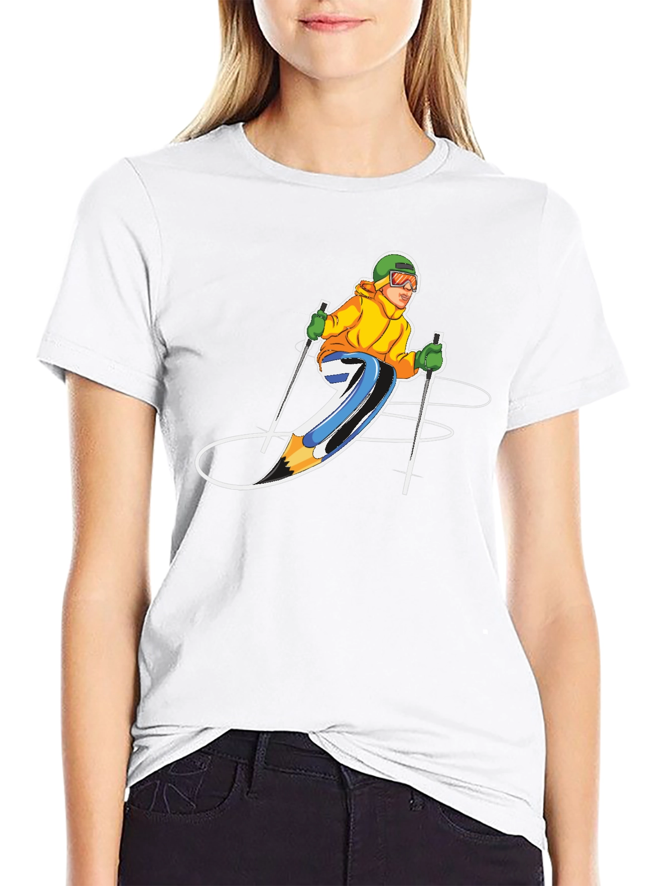 Skier Graphic T-Shirt - Sporty Style!