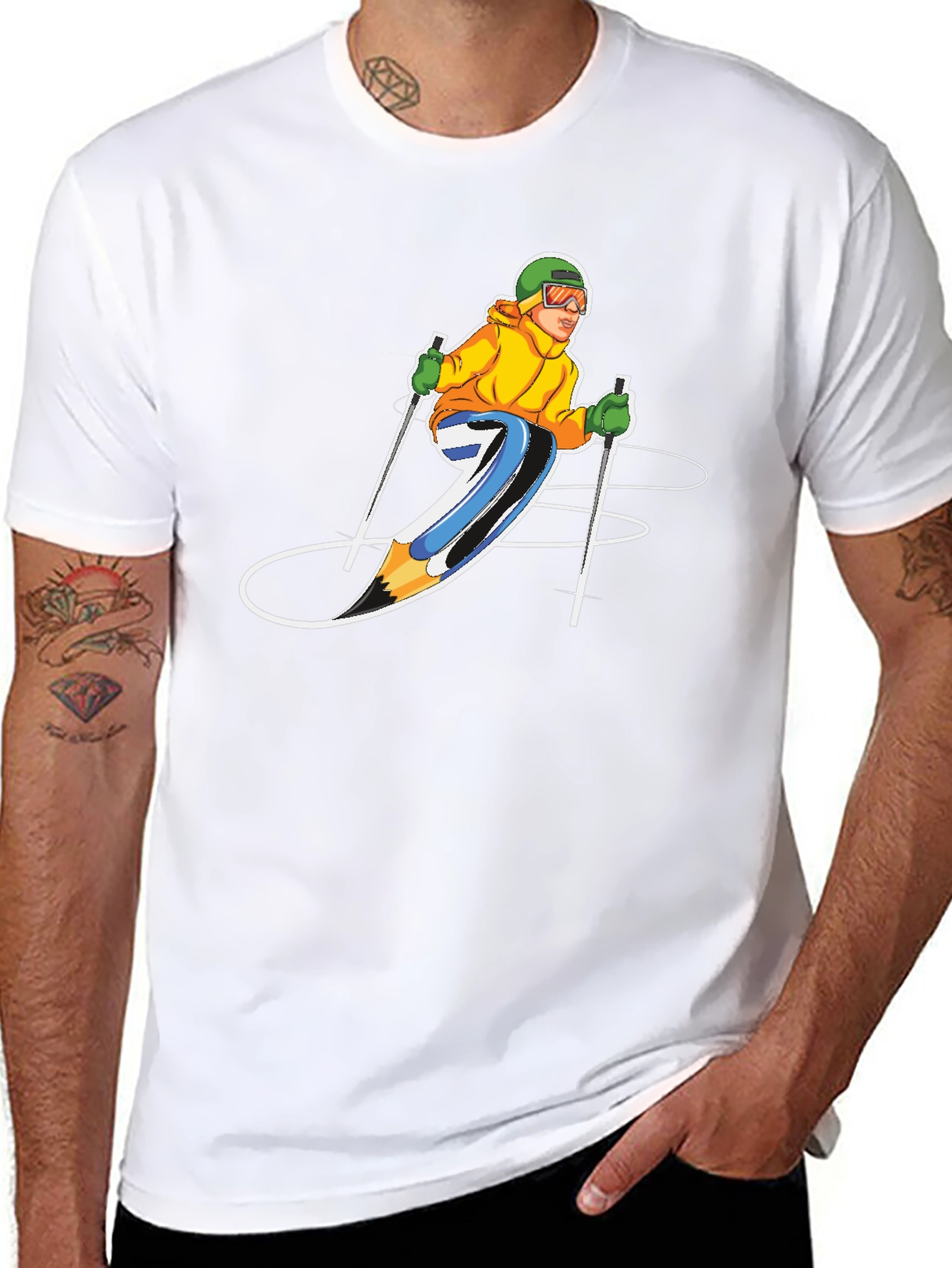 Skier Graphic T-Shirt - Sporty Style!