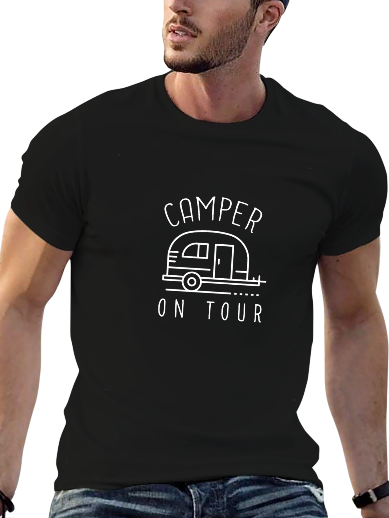 Camper On Tour Graphic Tee - Black