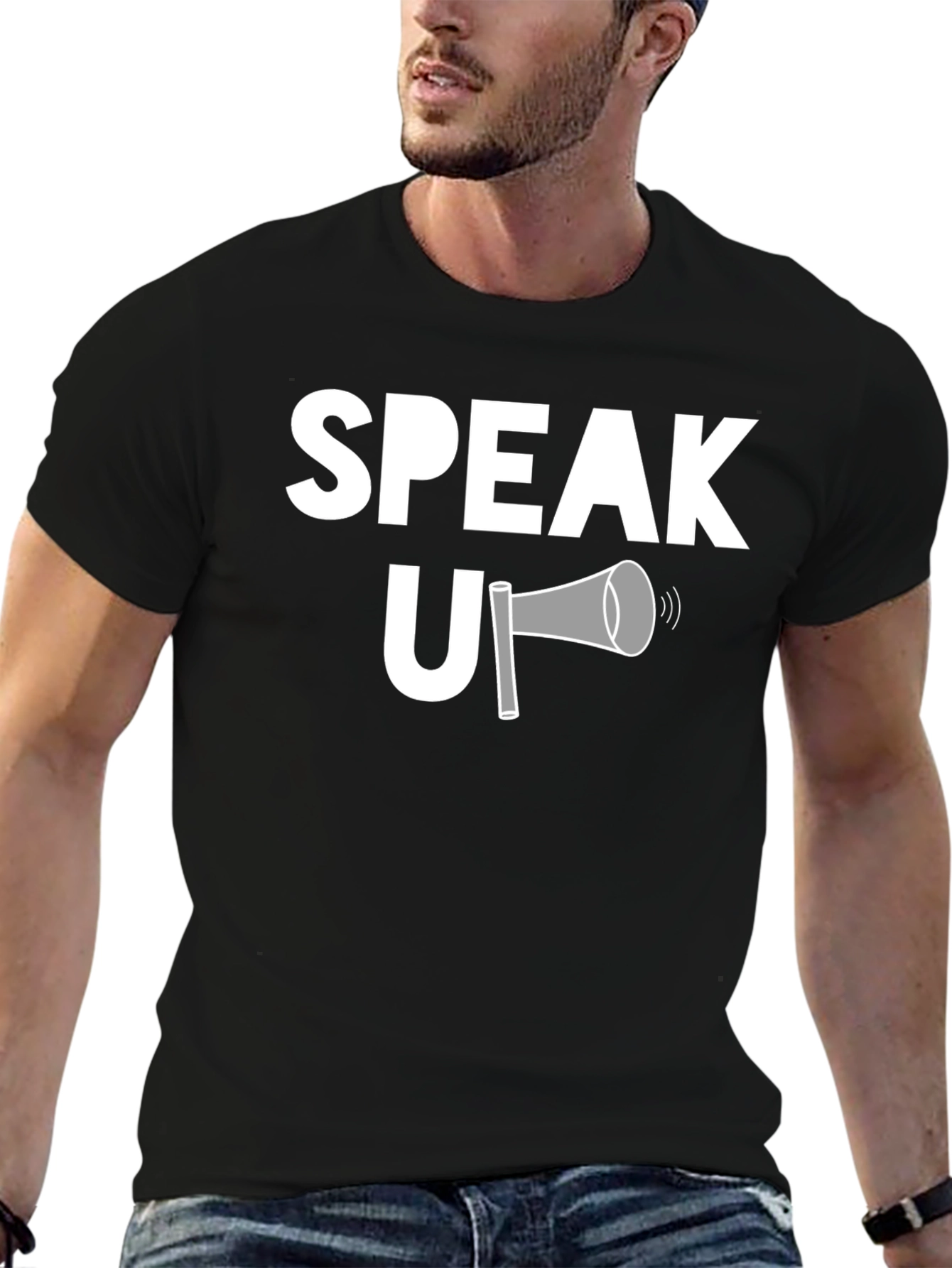 Speak Up Graphic T-Shirt - Black