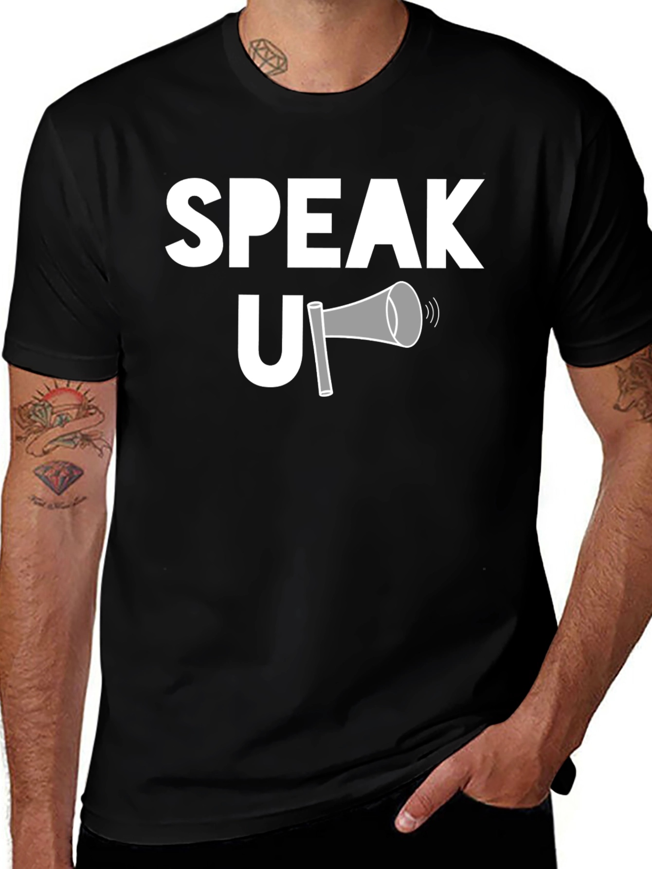 Speak Up Graphic T-Shirt - Black