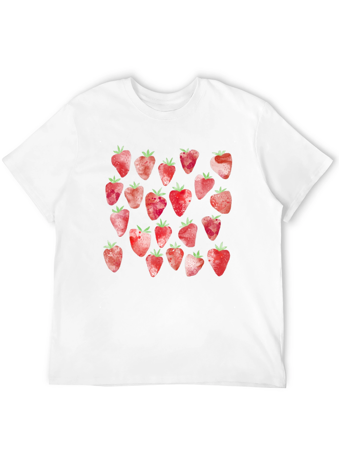 Strawberry Pattern T-Shirt - Cute Fruit Design
