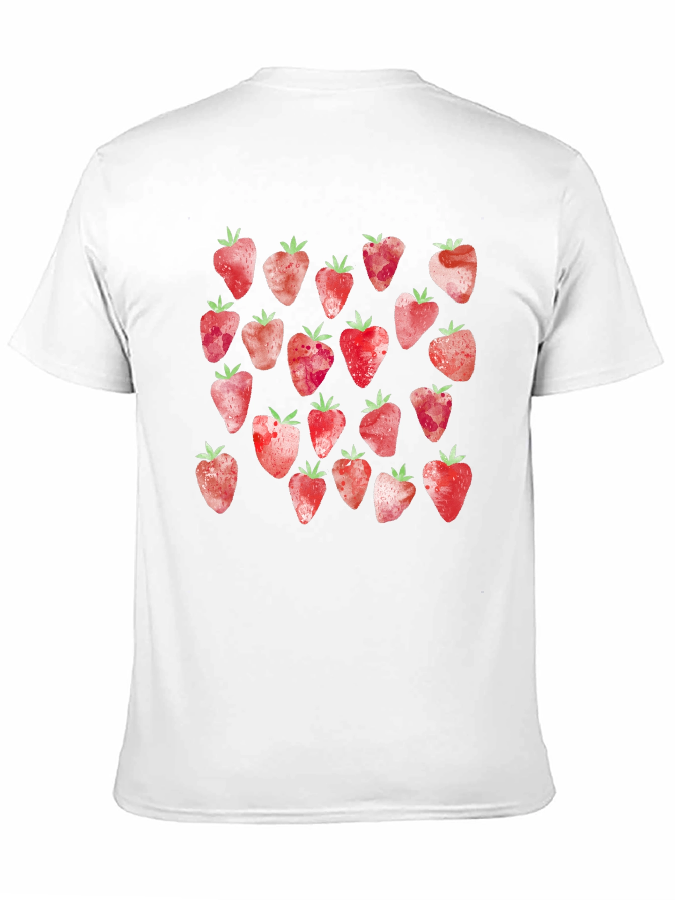 Strawberry Pattern T-Shirt - Cute Fruit Design