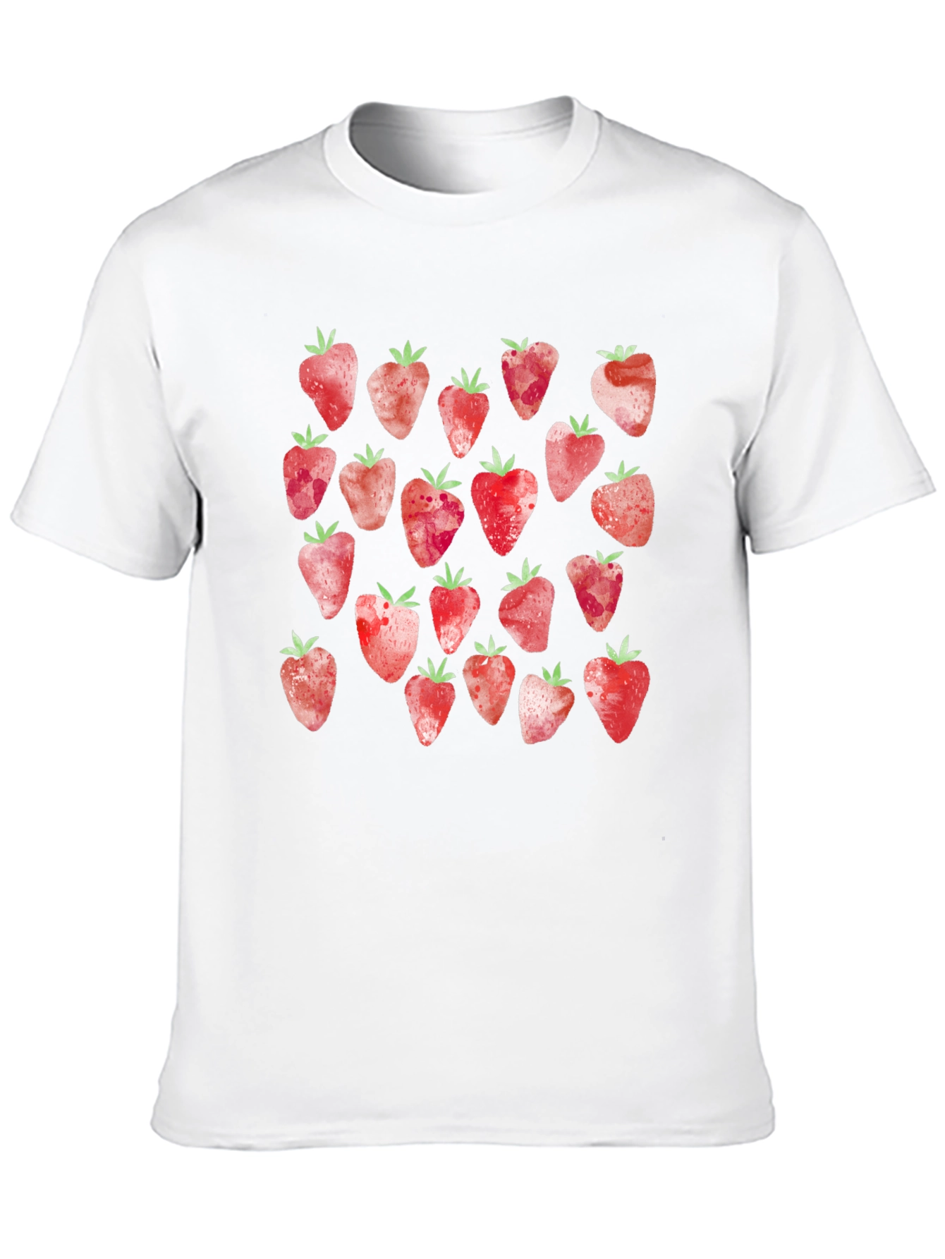 Strawberry Pattern T-Shirt - Cute Fruit Design