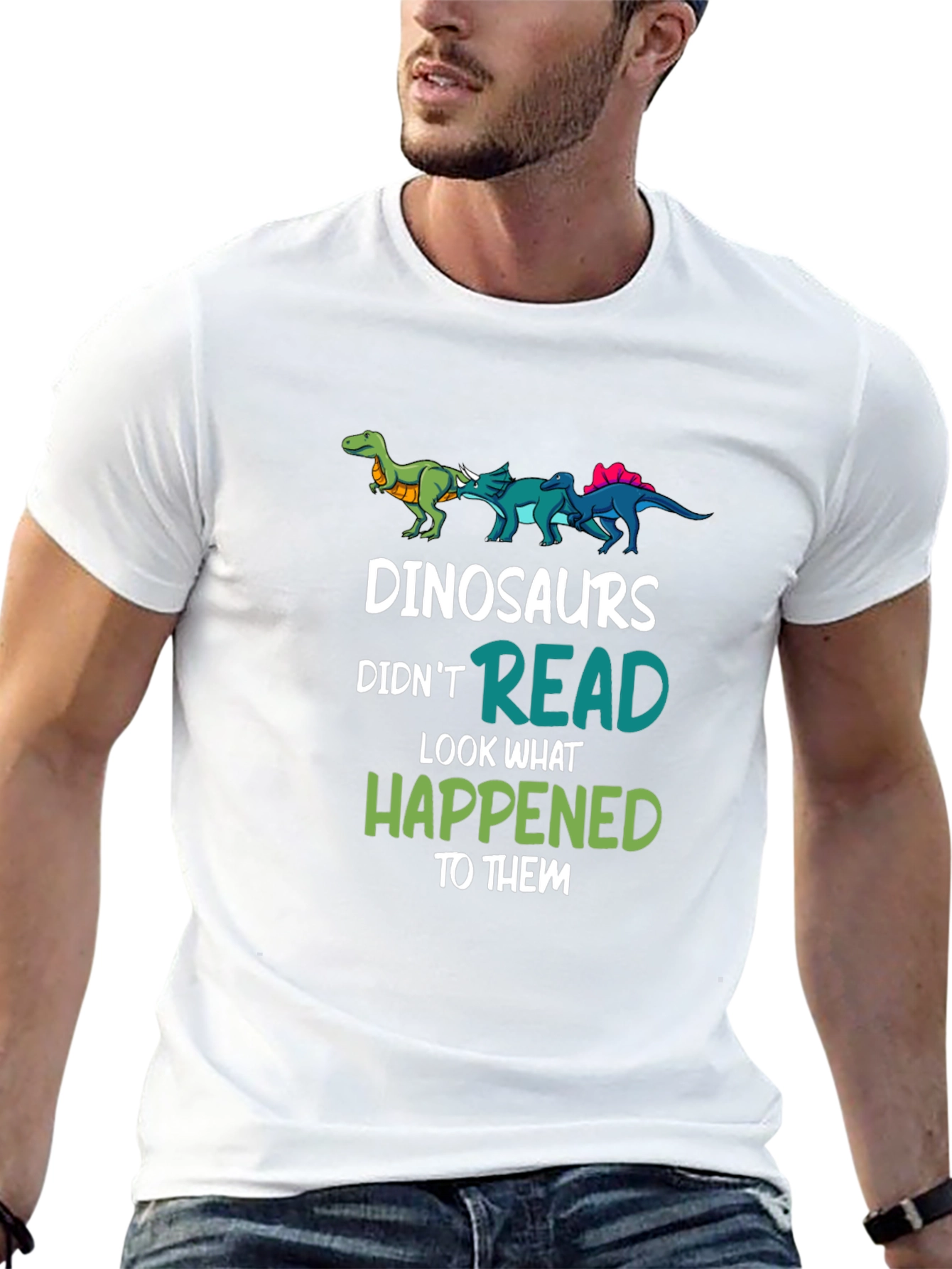 Dinosaurs Didnt Read T-Shirt Funny Dino Lover Tee
