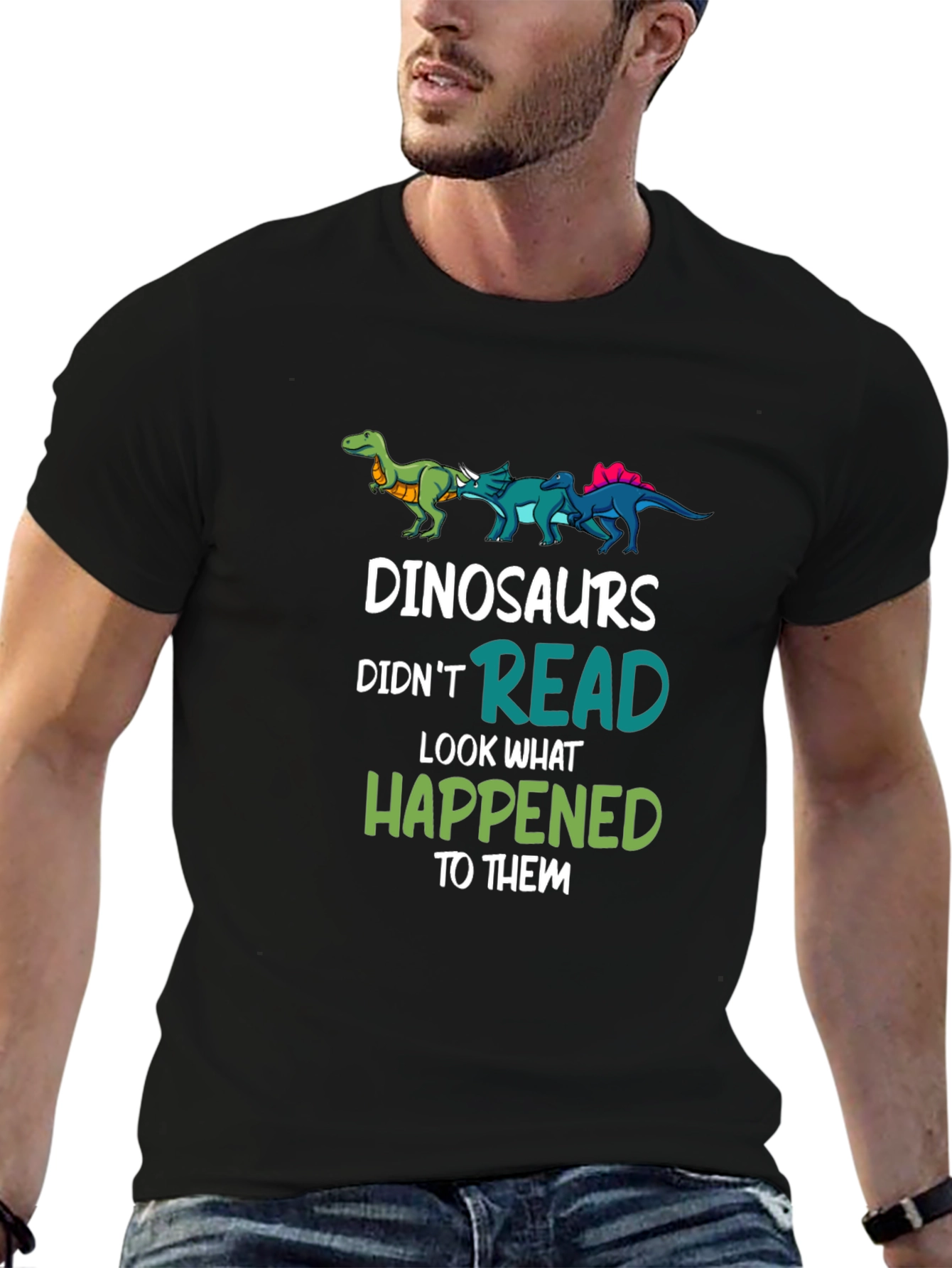Dinosaurs Didnt Read T-Shirt Funny Dino Lover Tee