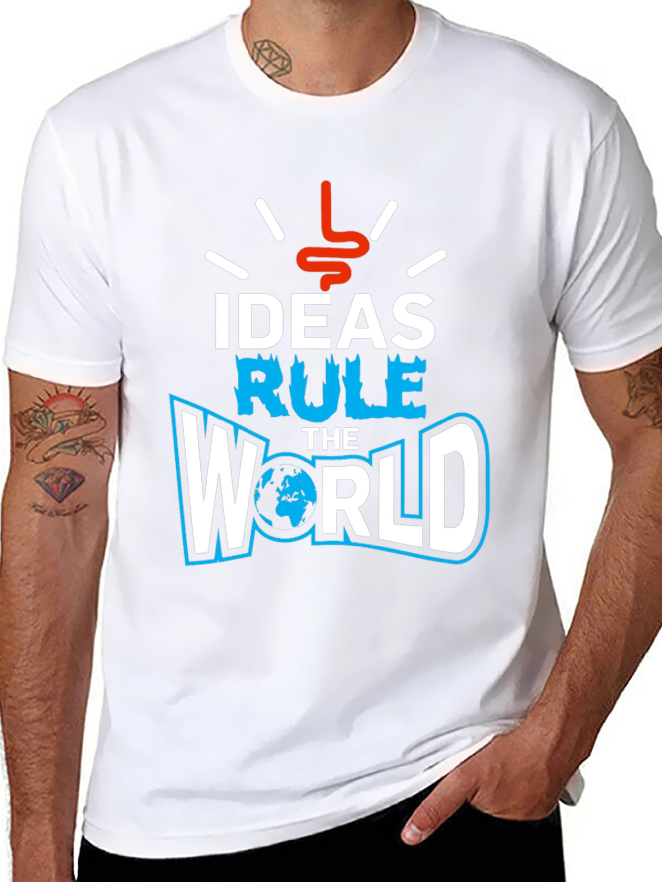 Ideas Rule the World Graphic T-Shirt - Black