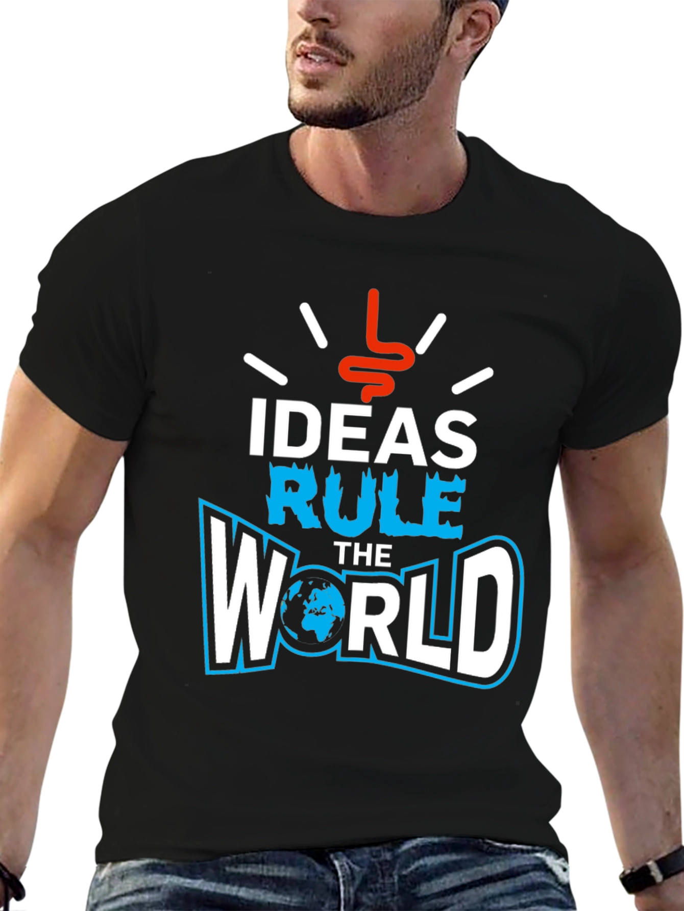 Ideas Rule the World Graphic T-Shirt - Black