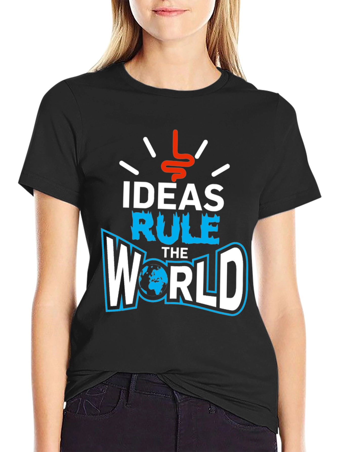 Ideas Rule the World Graphic T-Shirt - Black